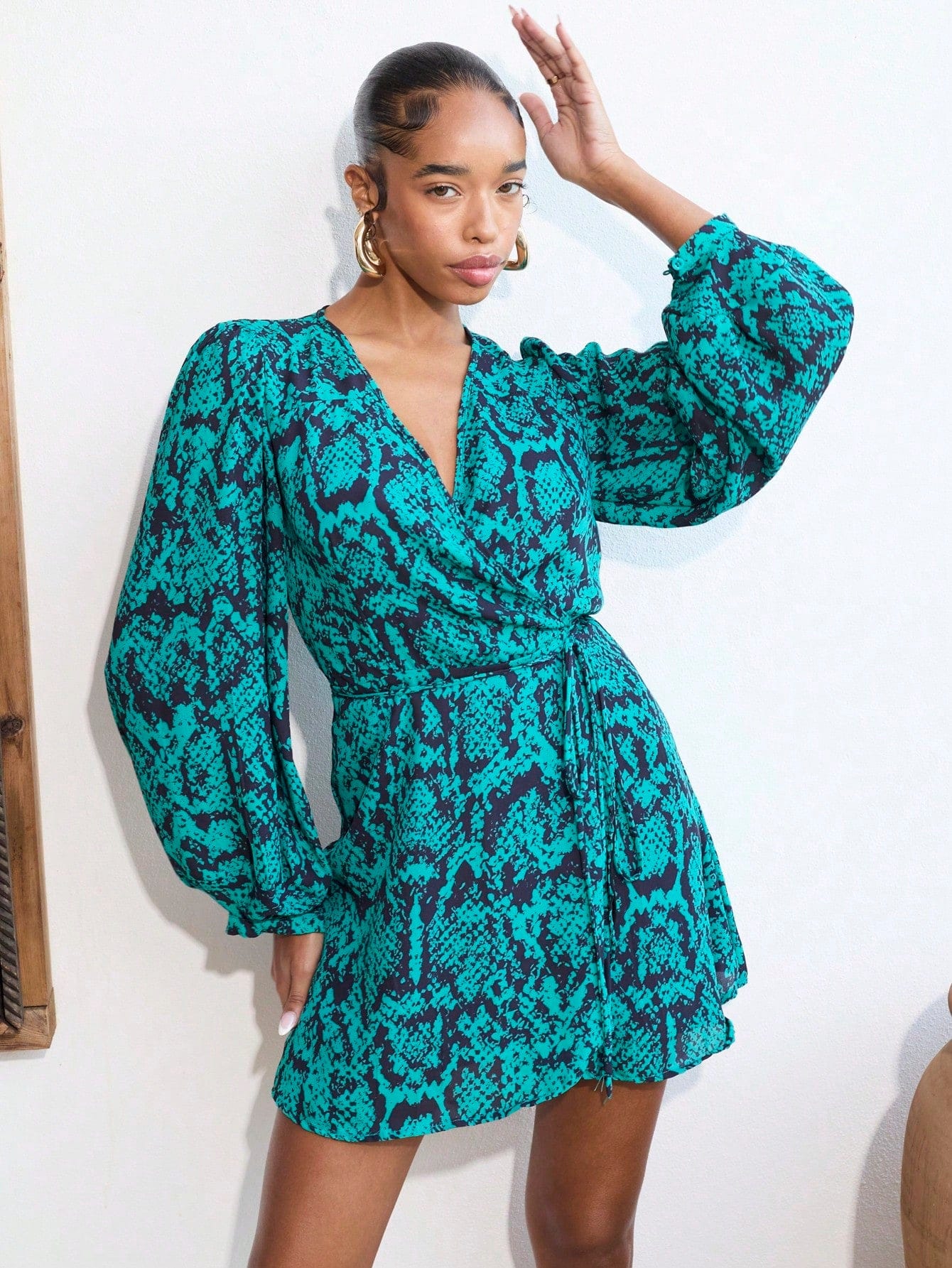 Sonata Dress in Green Snake - Image 4