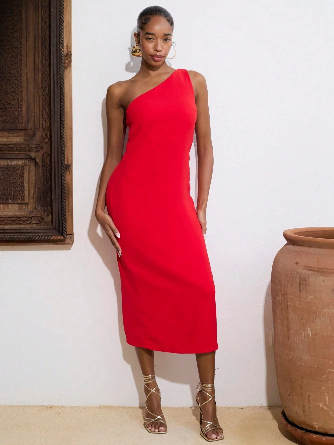 Clementine Dress in Crimson Red
