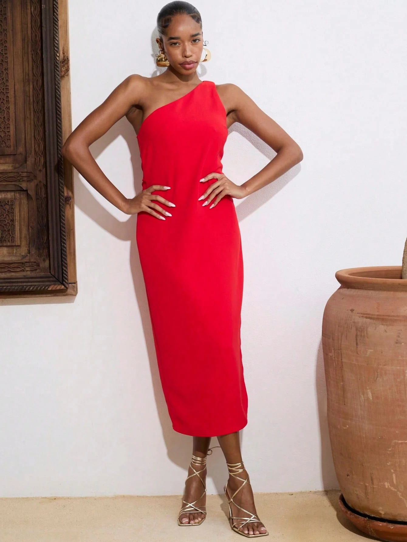 Clementine Dress in Crimson Red - Image 4