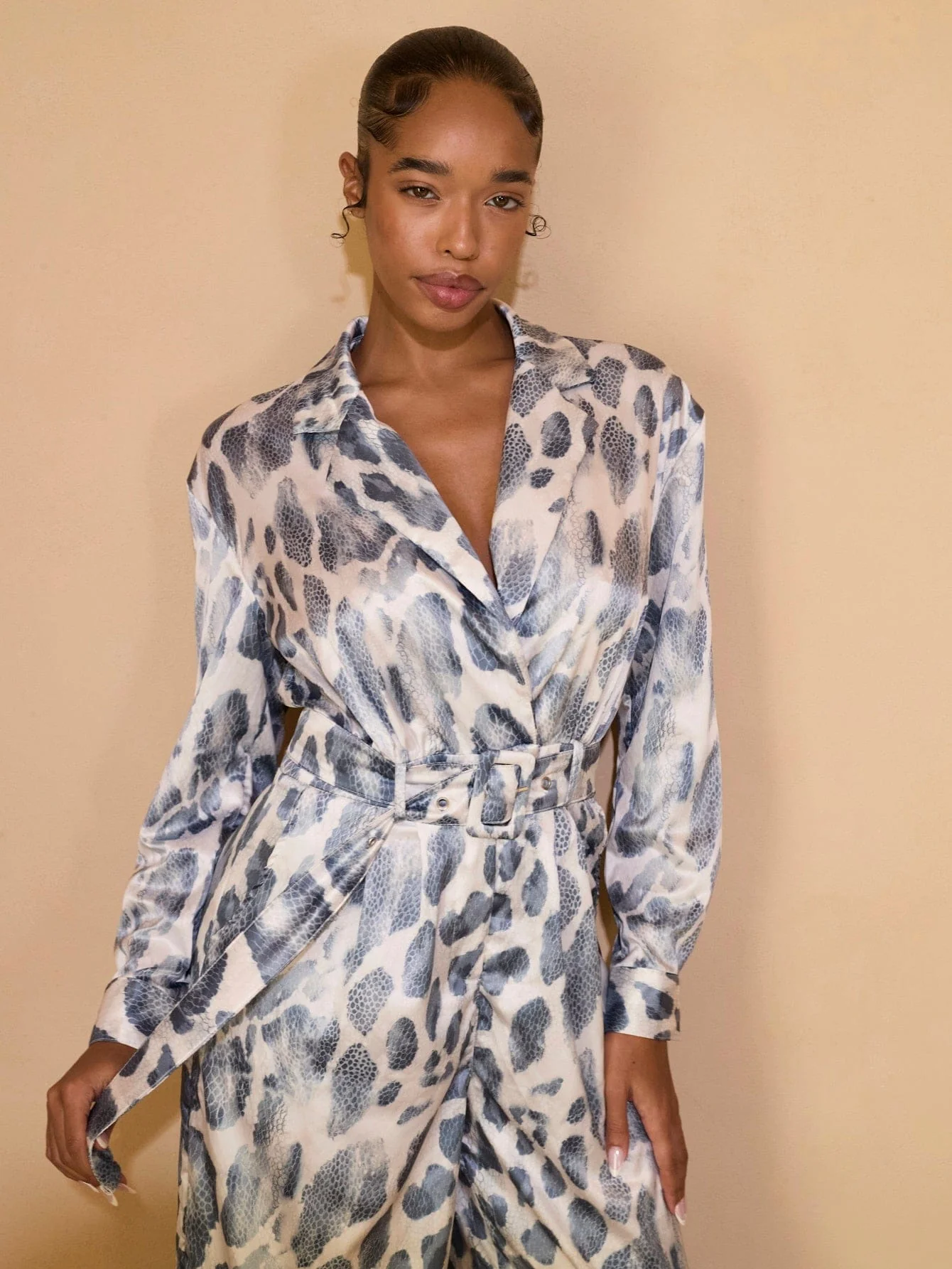 Florina Jumpsuit in Grey Leopard - Image 3