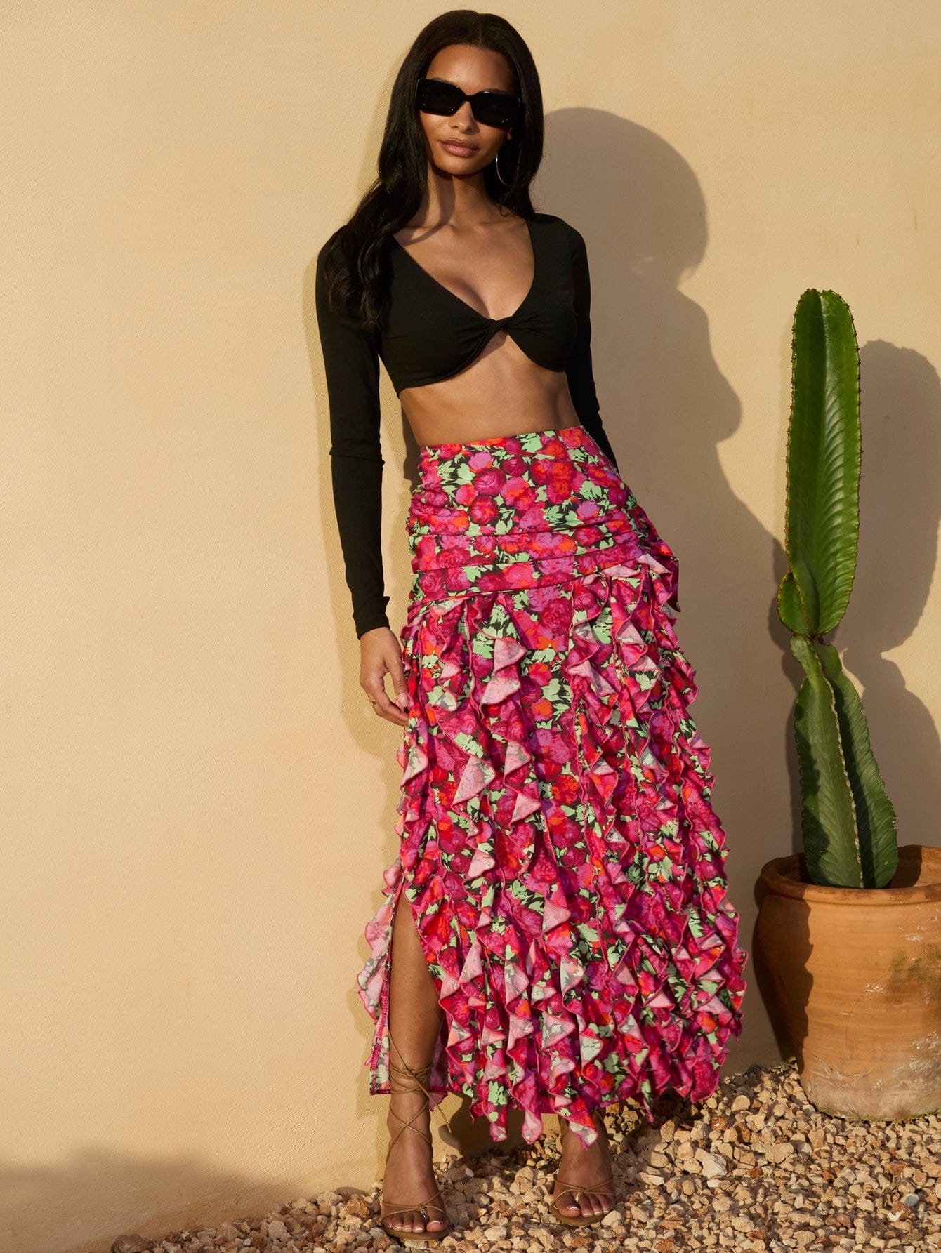 Romilly Skirt in Pink & Green Floral - Image 3