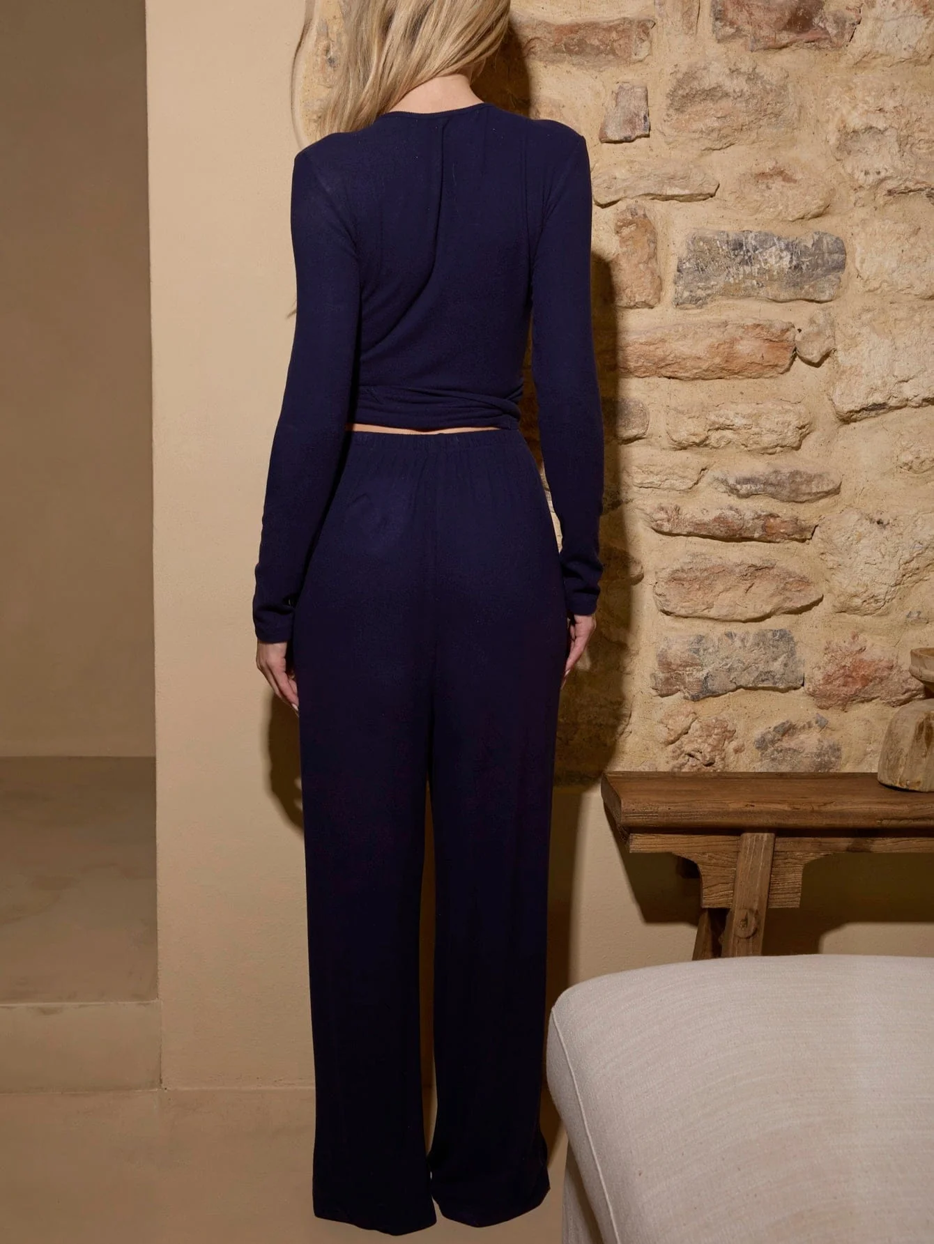 Cleodora Co-Ord Set in Navy Blue - Image 2