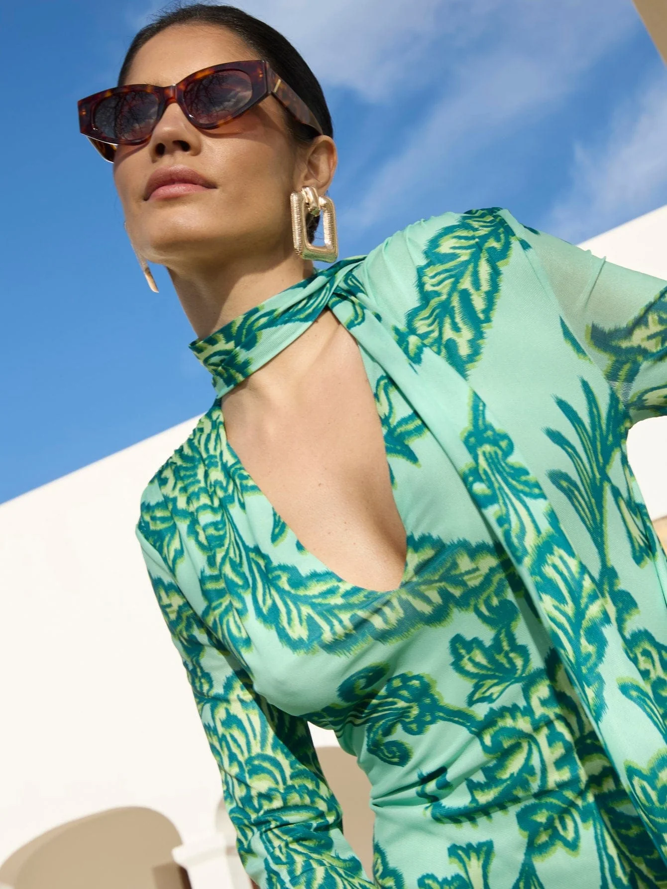 Delphi Dress in Green Baroque - Image 3