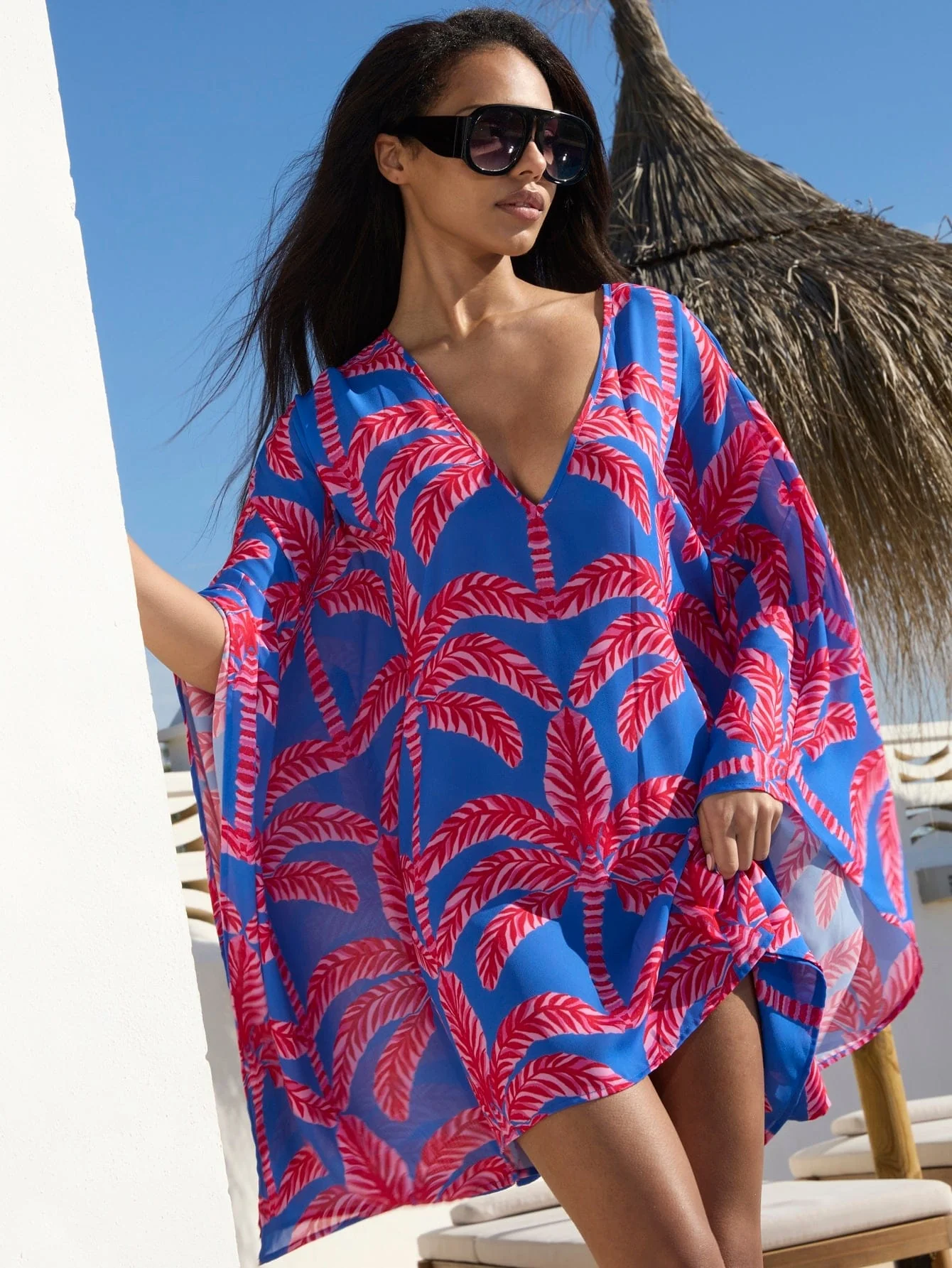 Amaya Kimono in Red Palm - Image 3