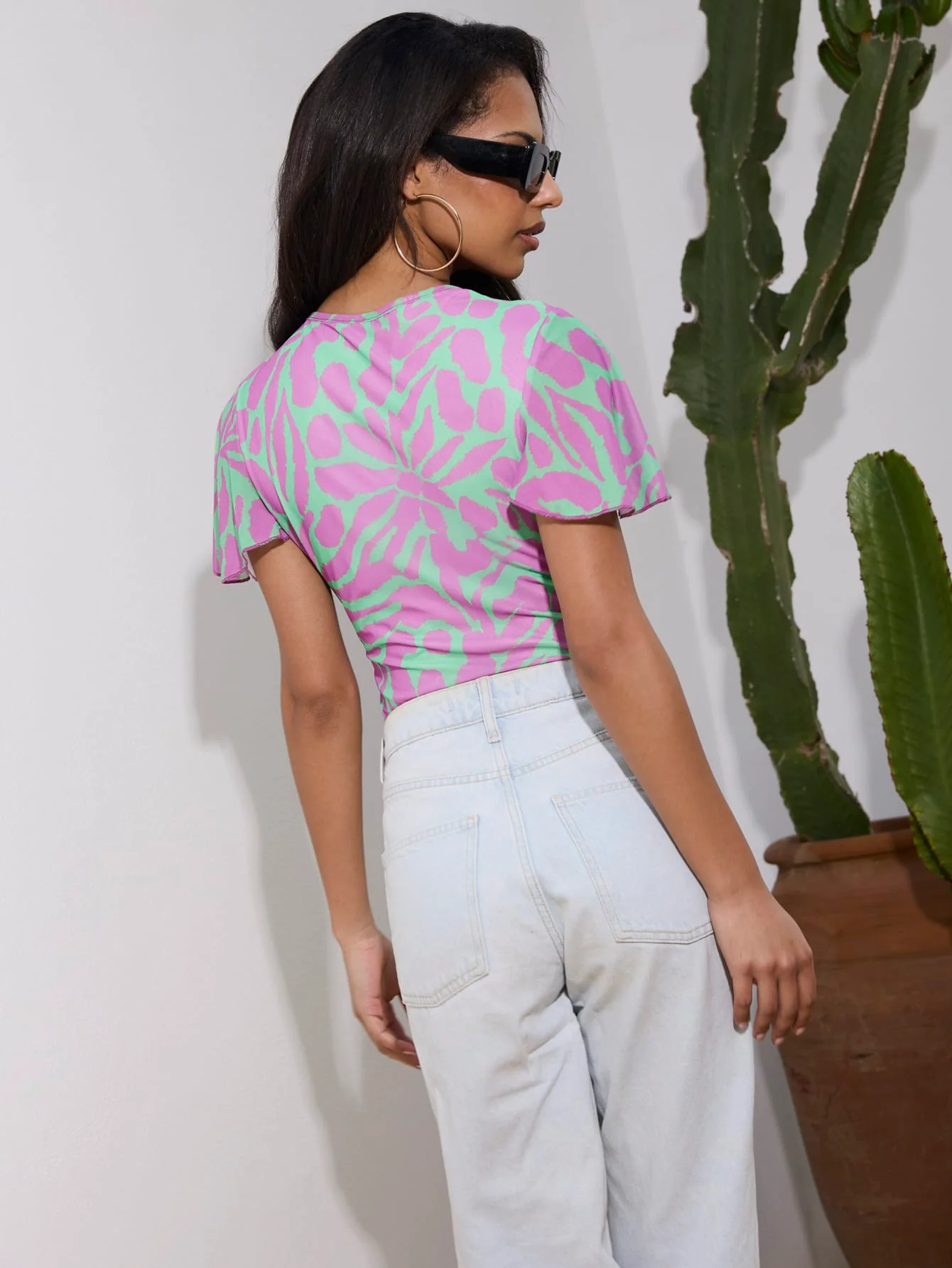 Amanza Top in Purple on Bright Mint Zebro - Image 2