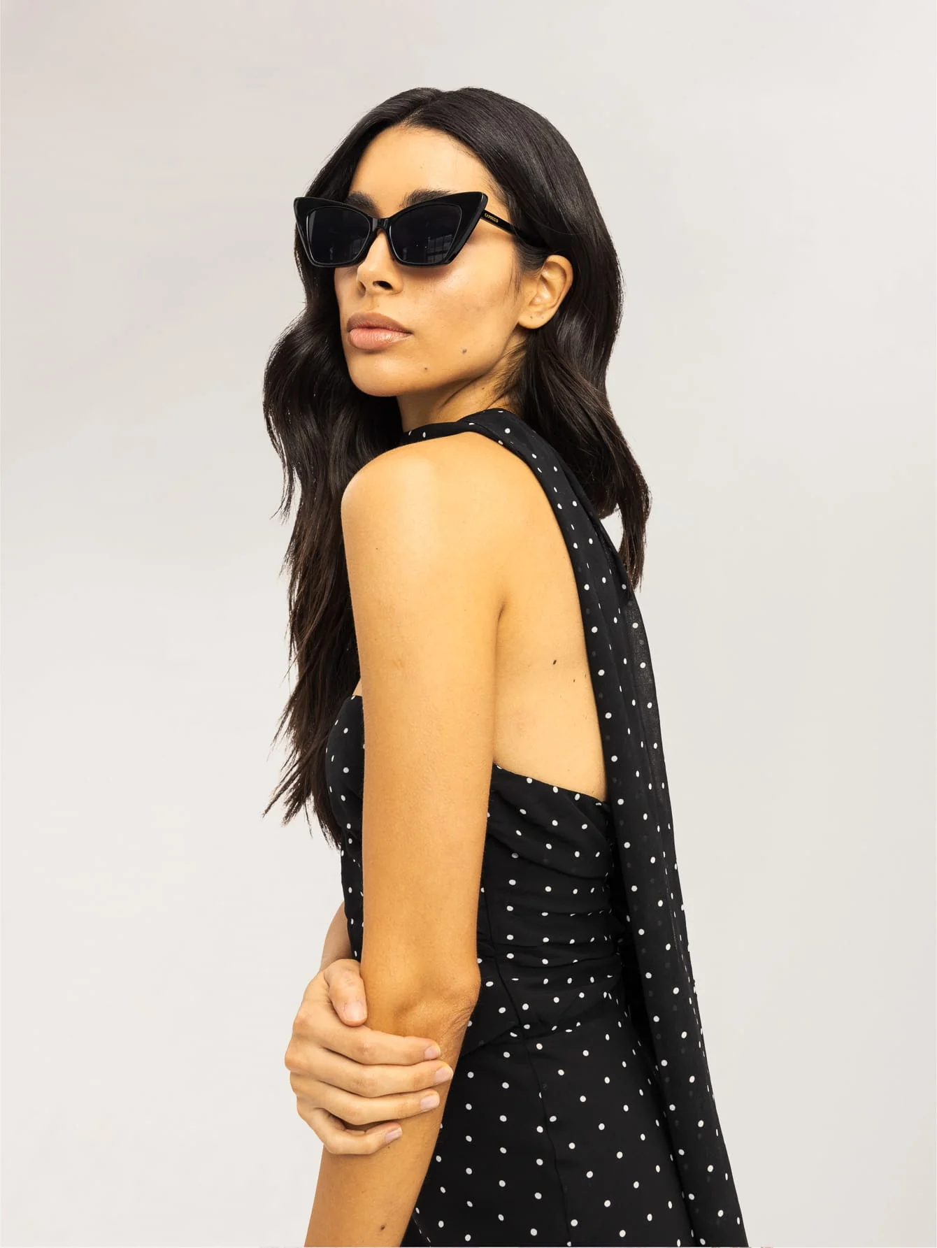 Mira Dress in Black & White Polkadot - Image 3