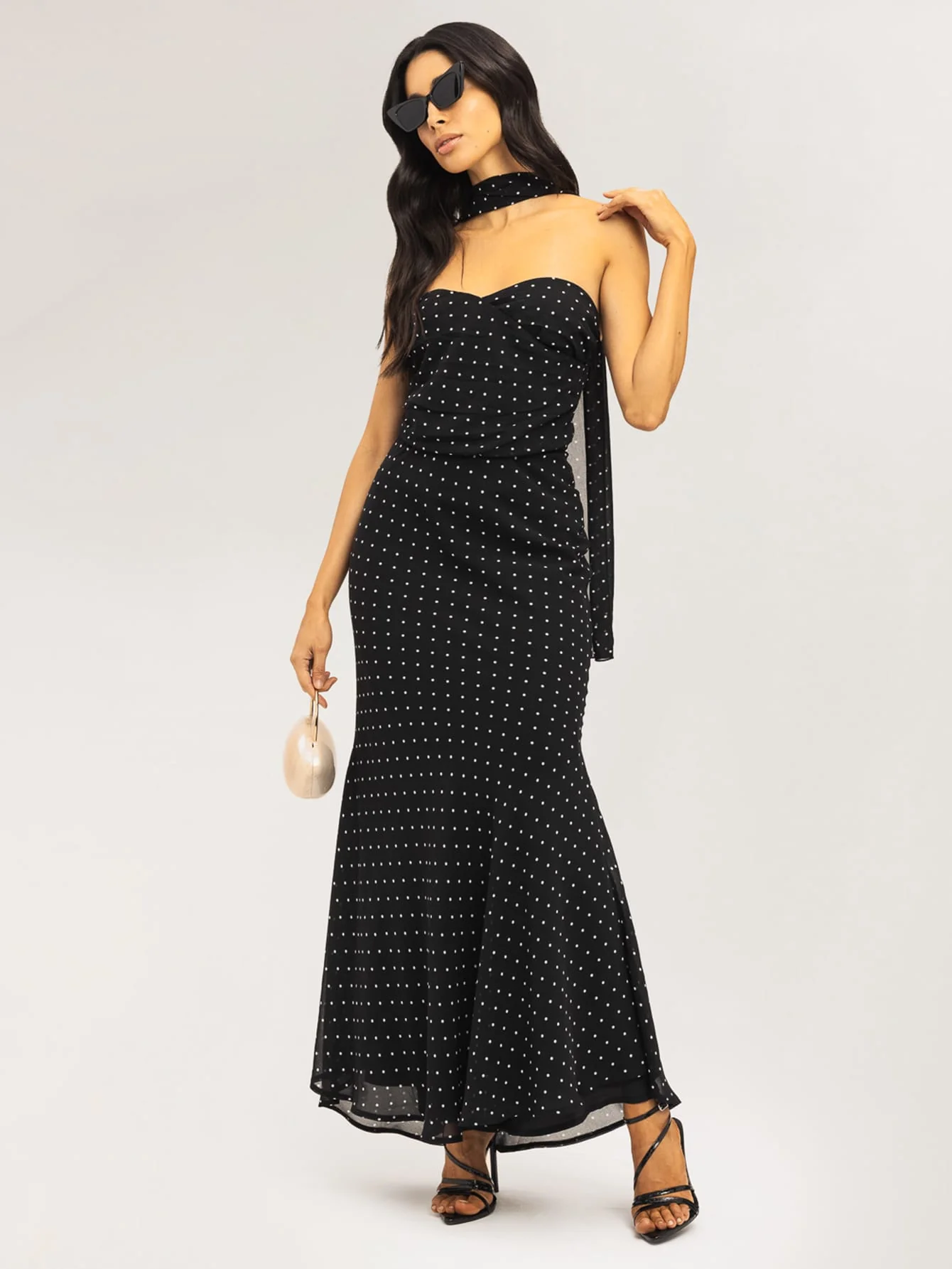 Mira Dress in Black & White Polkadot - Image 4