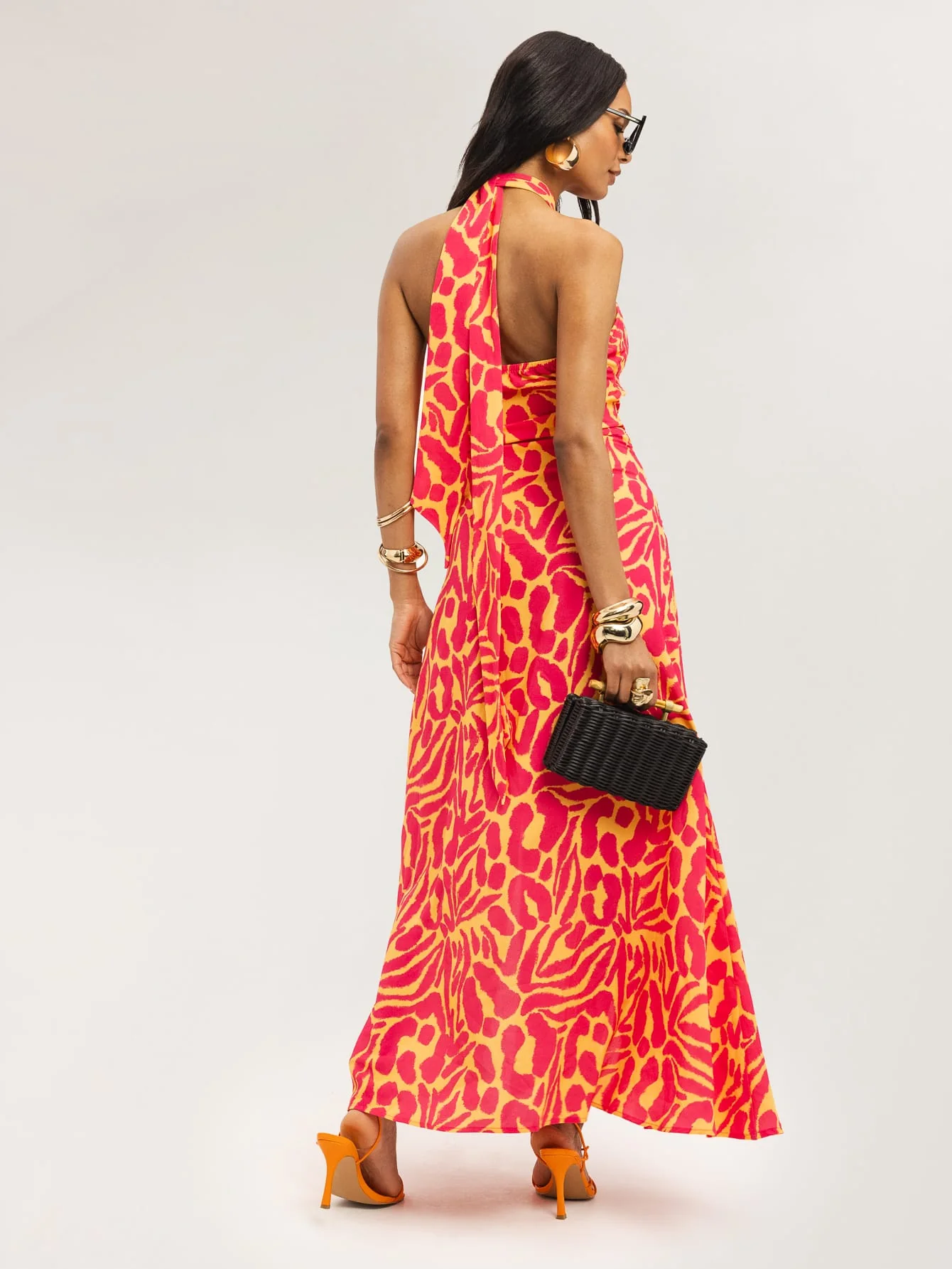 Amara Dress in Orange Zebro - Image 2