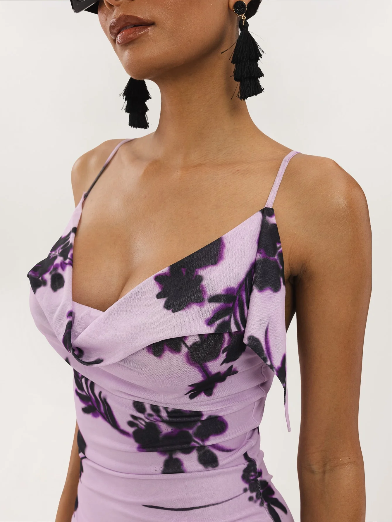 Estela Dress in Lilac & Purple Floral - Image 5