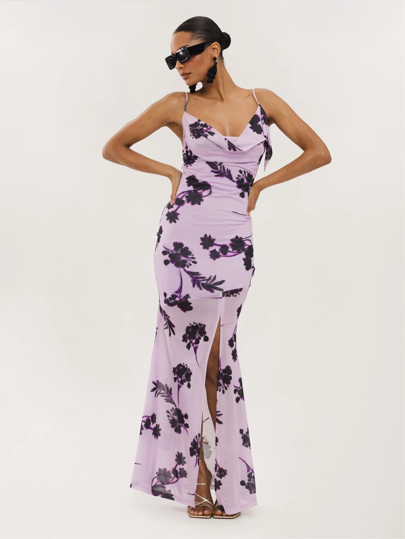 Estela Dress in Lilac & Purple Floral - Image 6