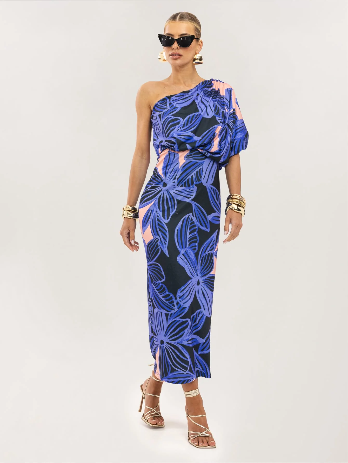 Lusina Dress in Purple Floral - Image 3