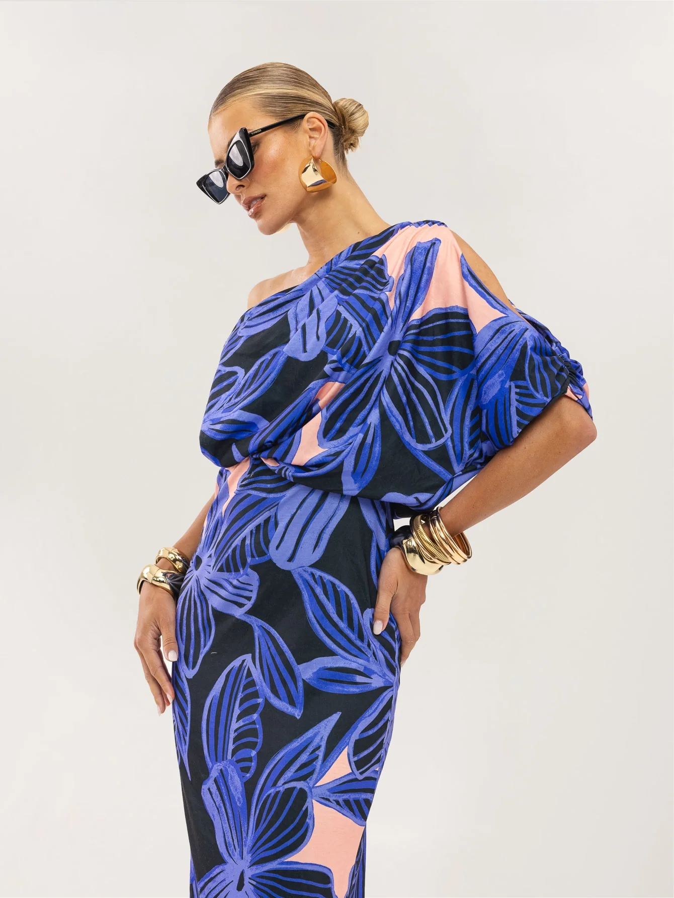 Lusina Dress in Purple Floral - Image 4