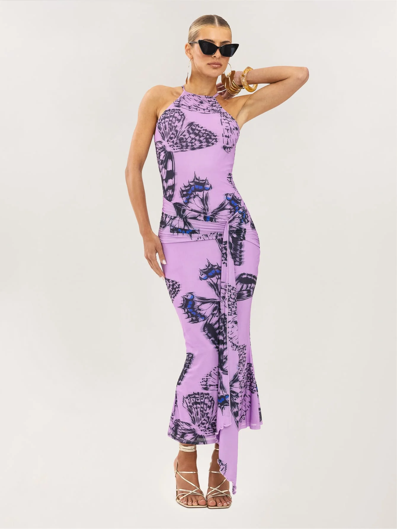 Luminara Dress in Purple Butterfly - Image 3