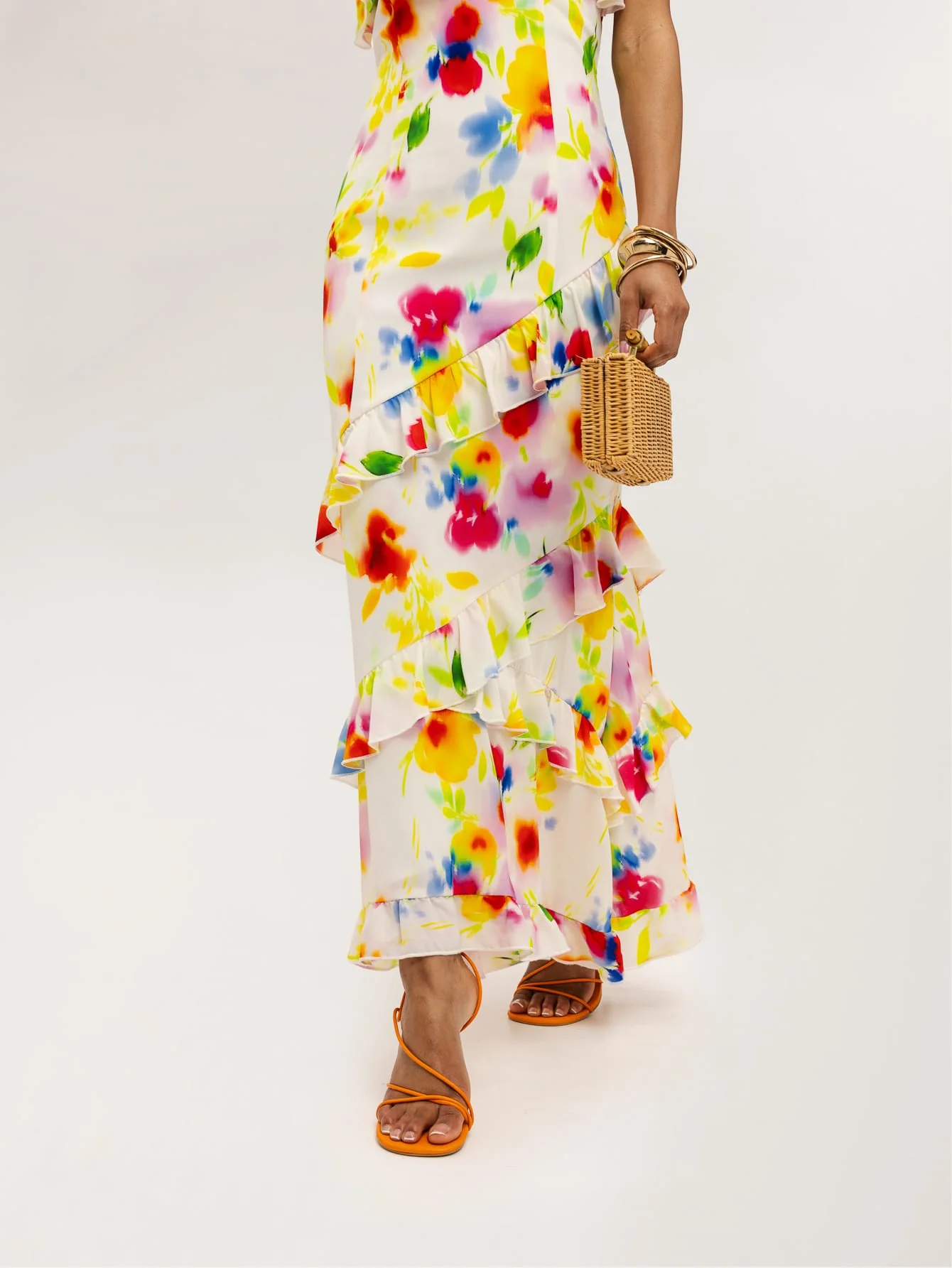 Coral Dress in Painted Bloom - Image 5