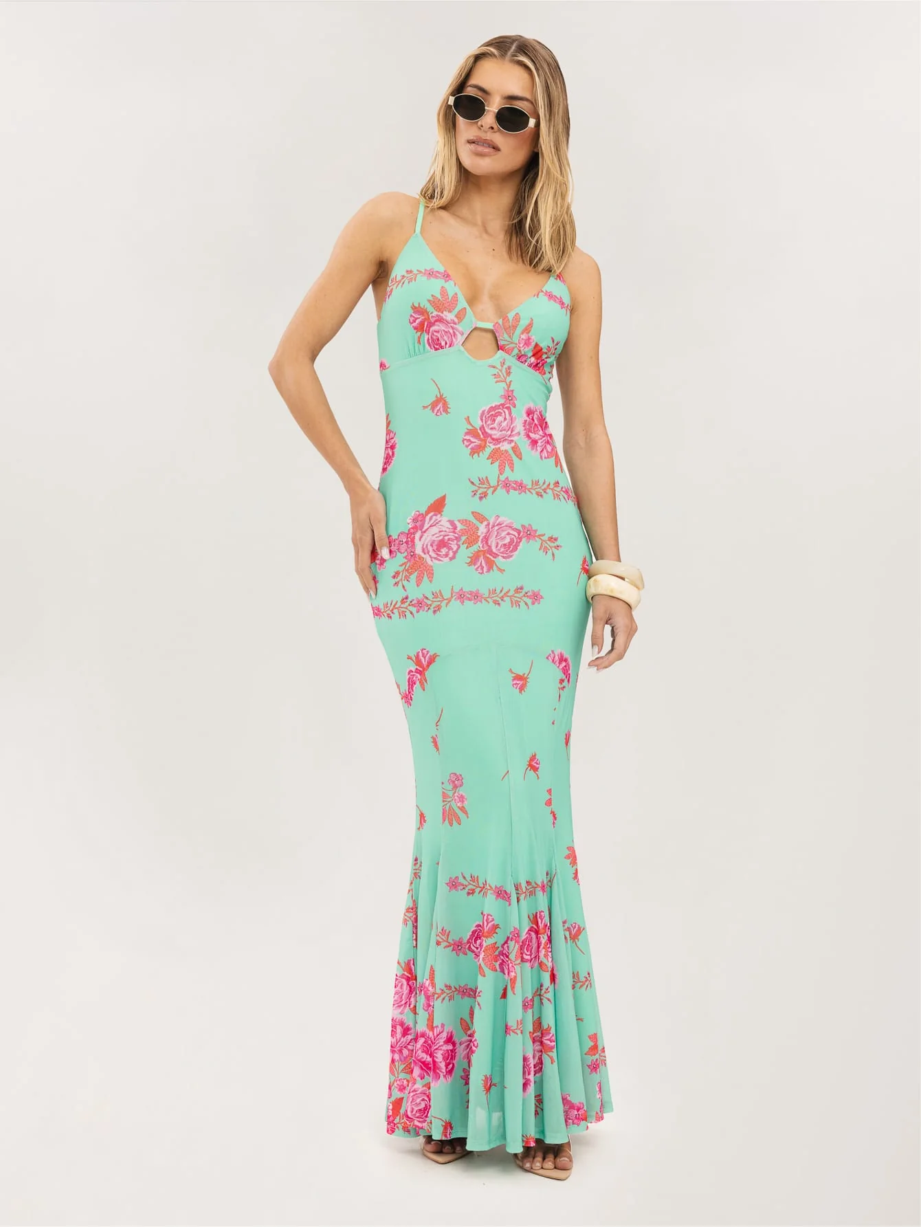 Aurelie Dress in Mint Blossom - Image 5