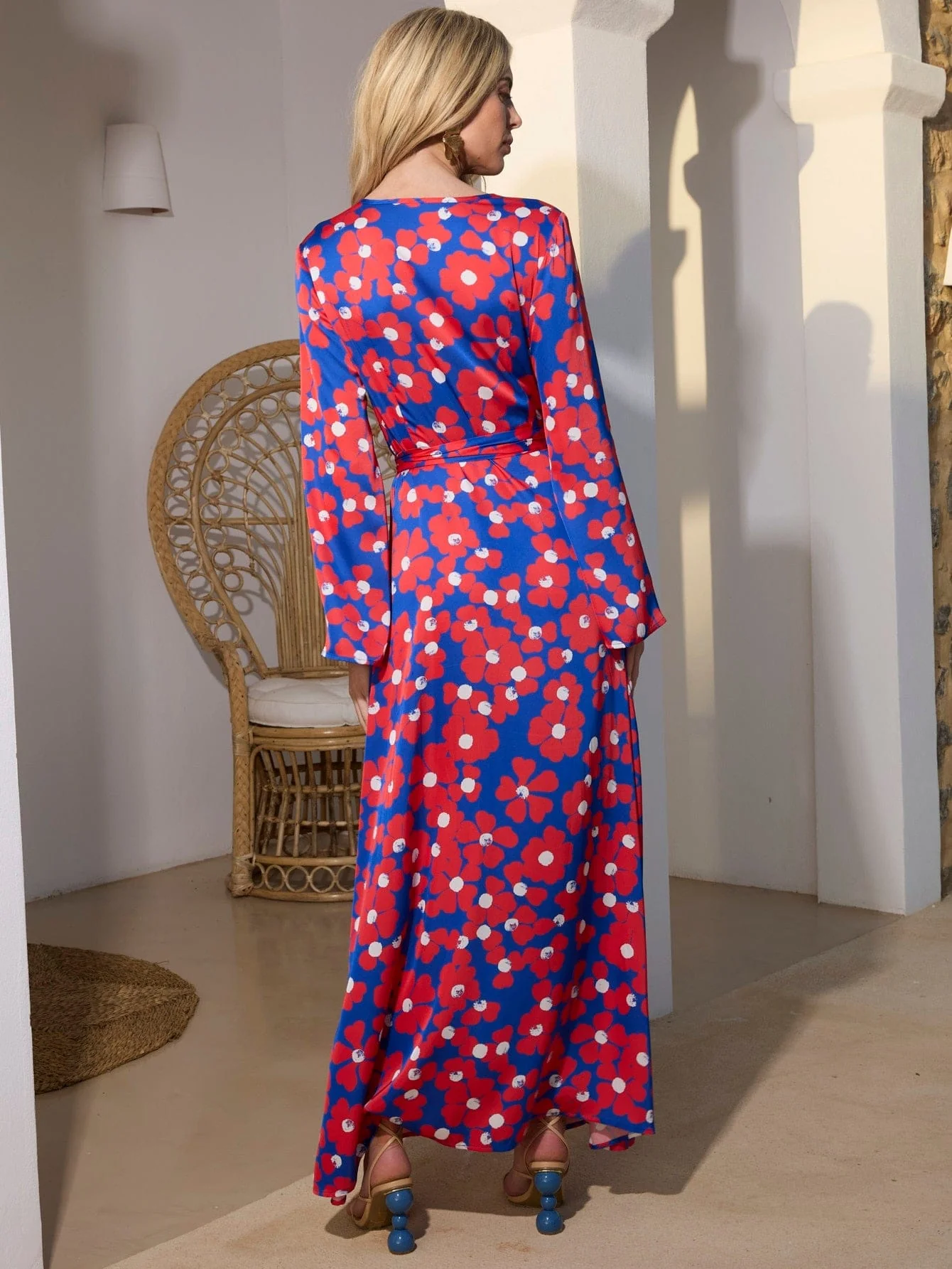 Venetia Dress in Red Floral - Image 2