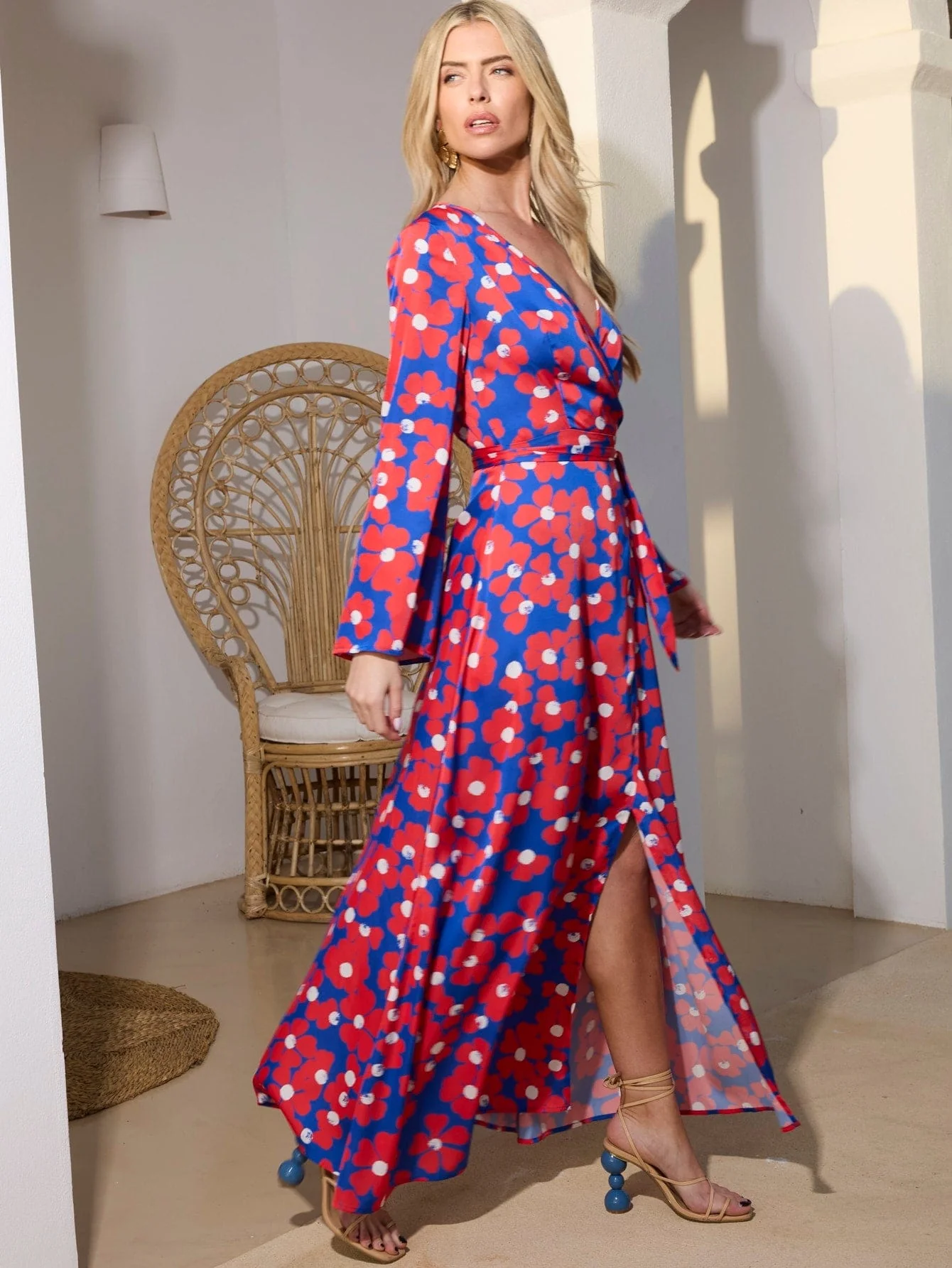 Venetia Dress in Red Floral - Image 4