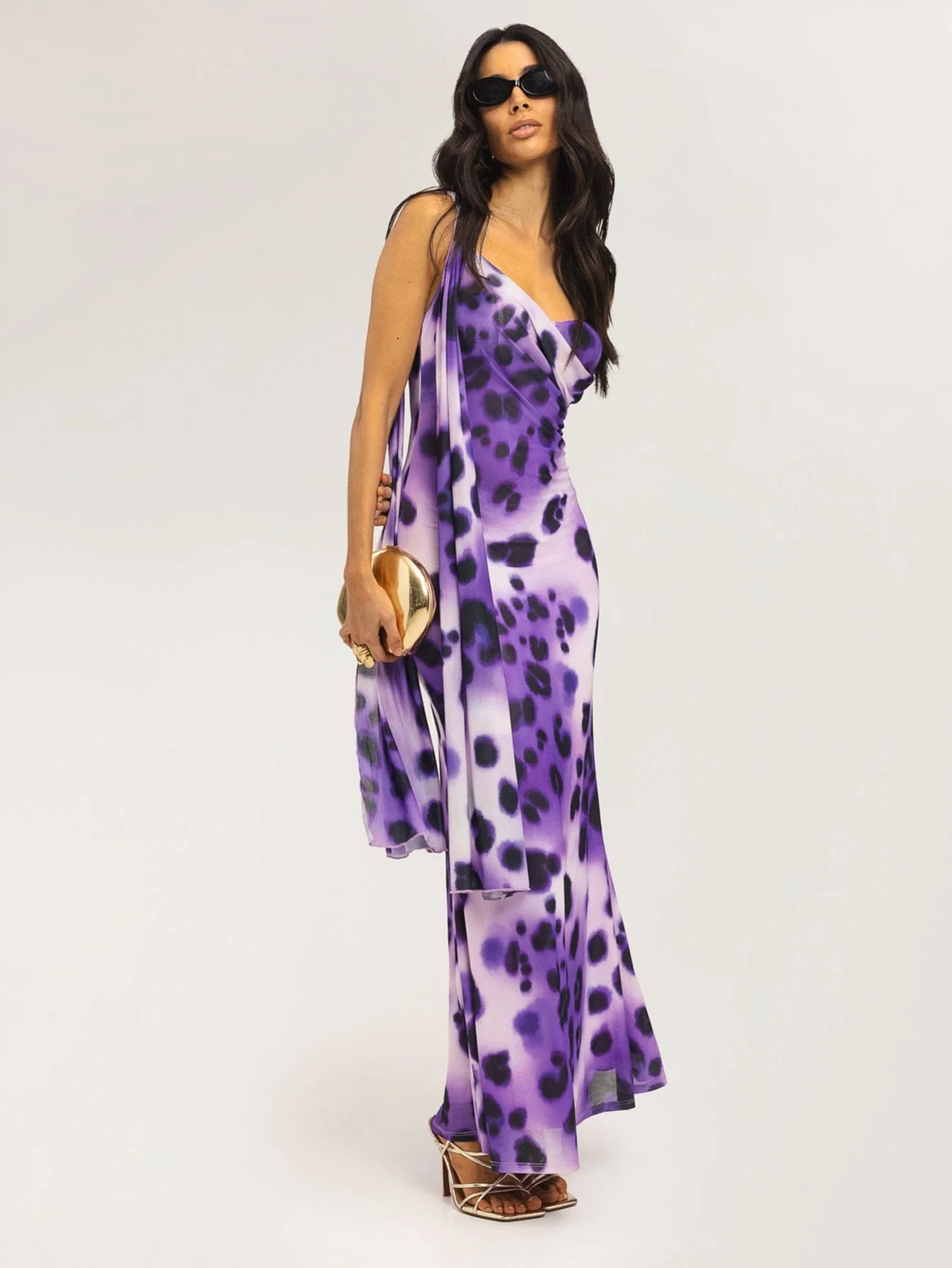 Elowen Dress in Lilac Jungle Leopard - Image 3