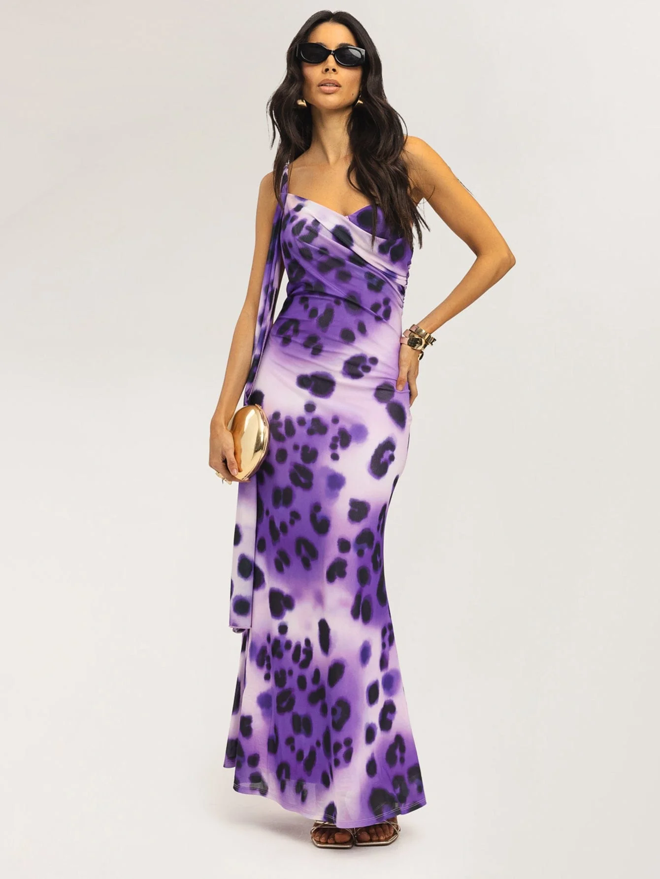 Elowen Dress in Lilac Jungle Leopard - Image 4