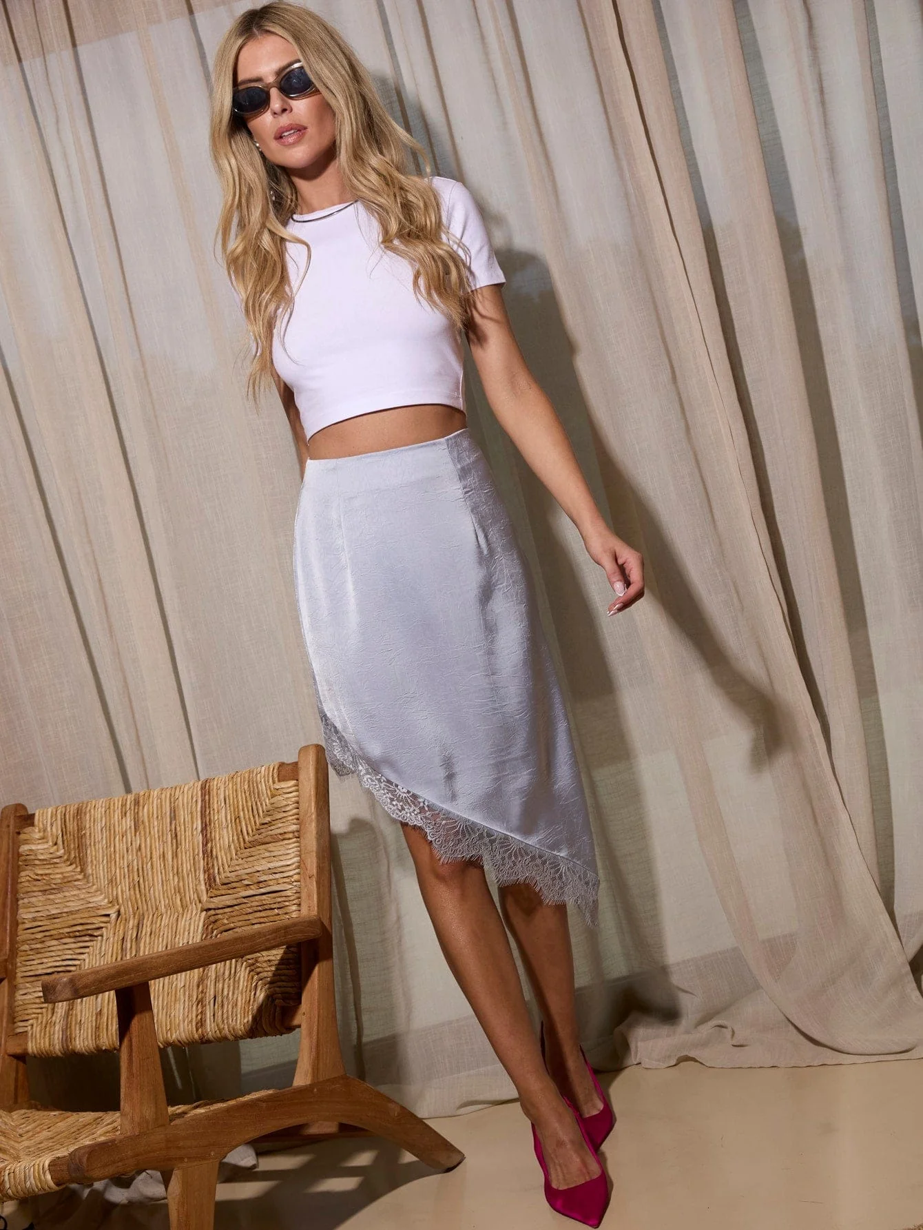 Nixie Skirt in Silver Lace - Image 4