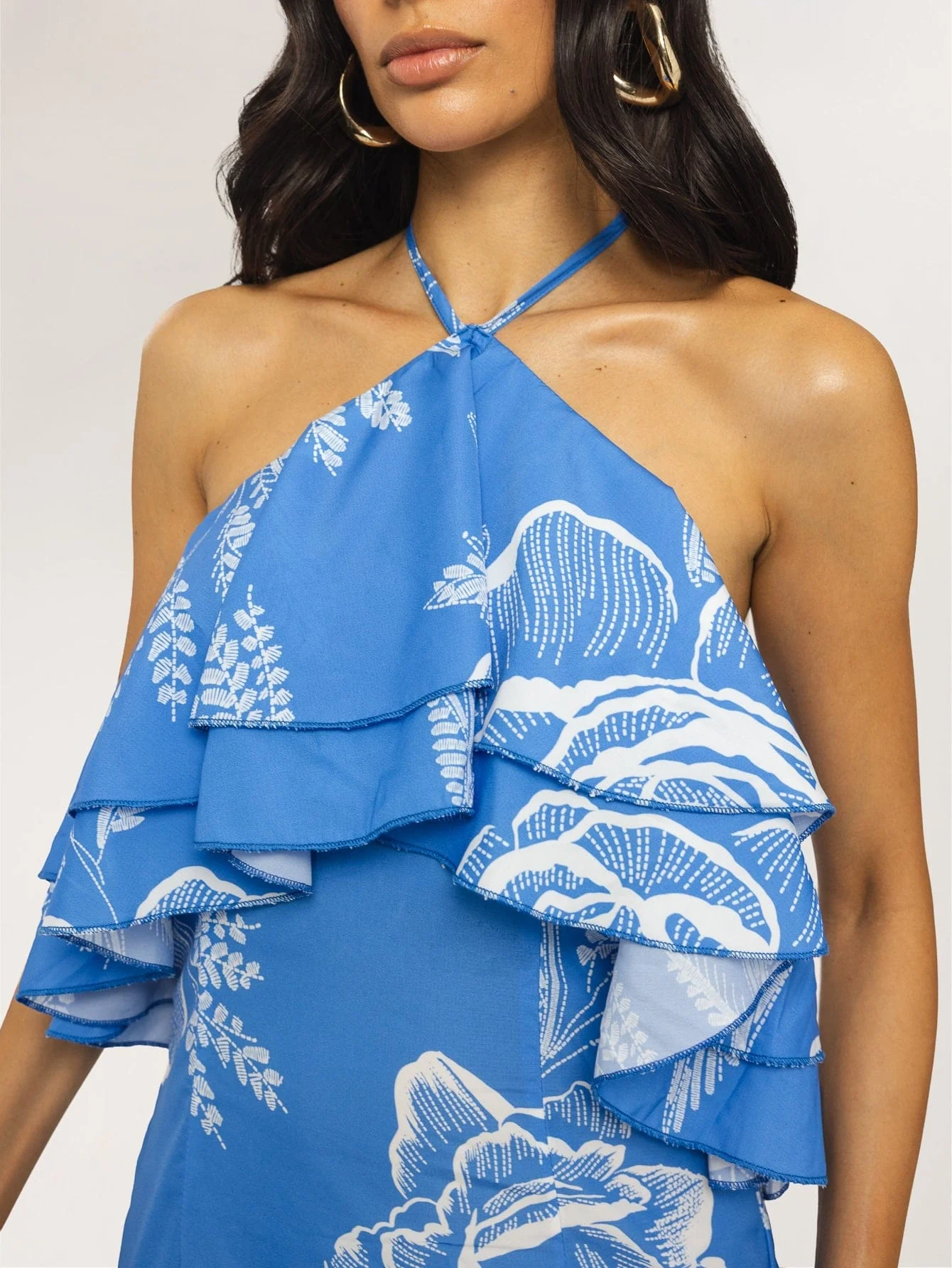 Canira Dress in Blue on White Rose - Image 5