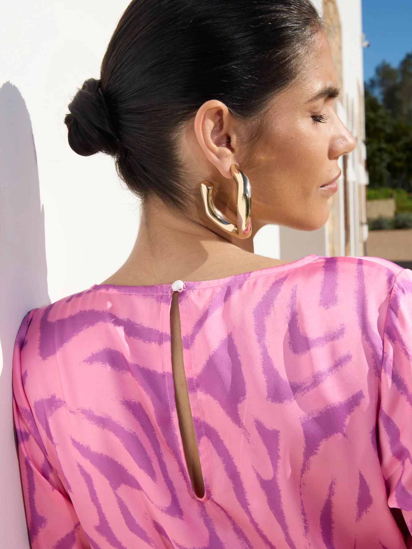 Corinna Playsuit in Abstract Marble Pink - Image 5