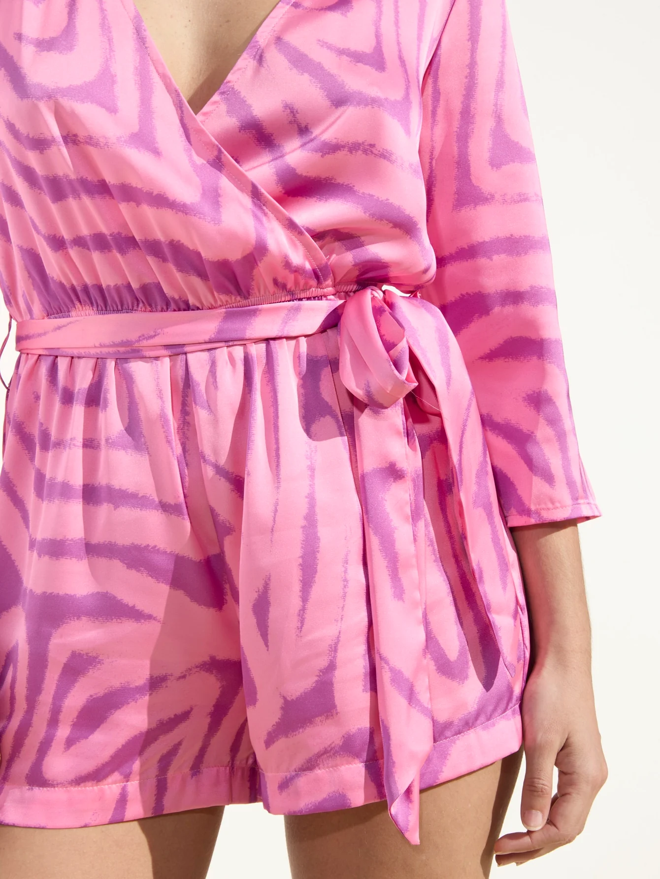 Corinna Playsuit in Abstract Marble Pink - Image 6