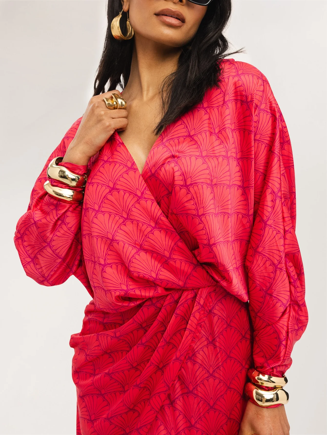 Jungala Wrap Dress in Sunset Shell - Image 3