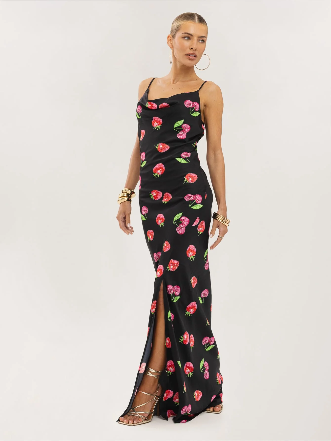 Cloelia Dress in Disco Cherry - Image 3