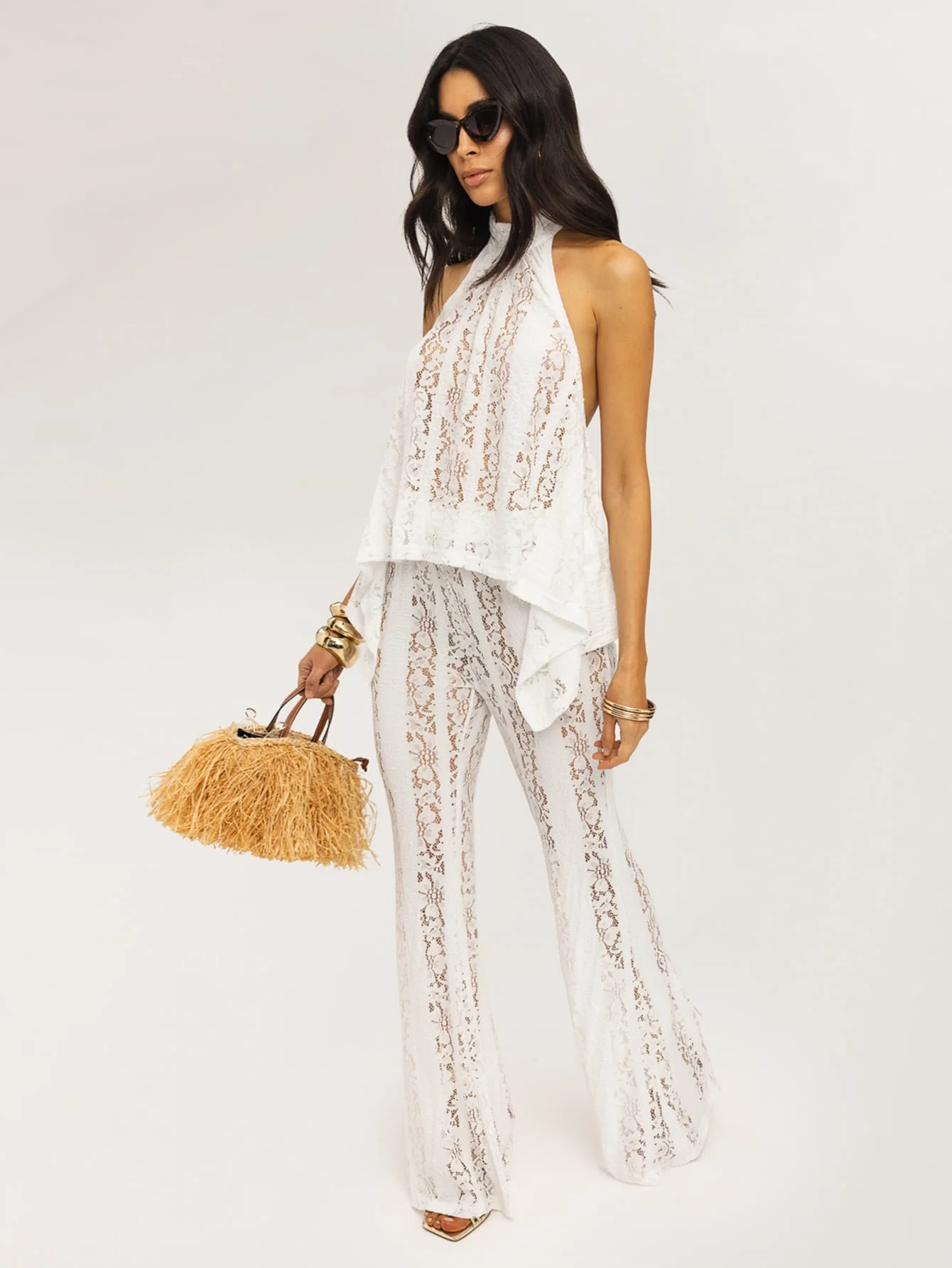 Dinara Lace Co-Ord in White - Image 3