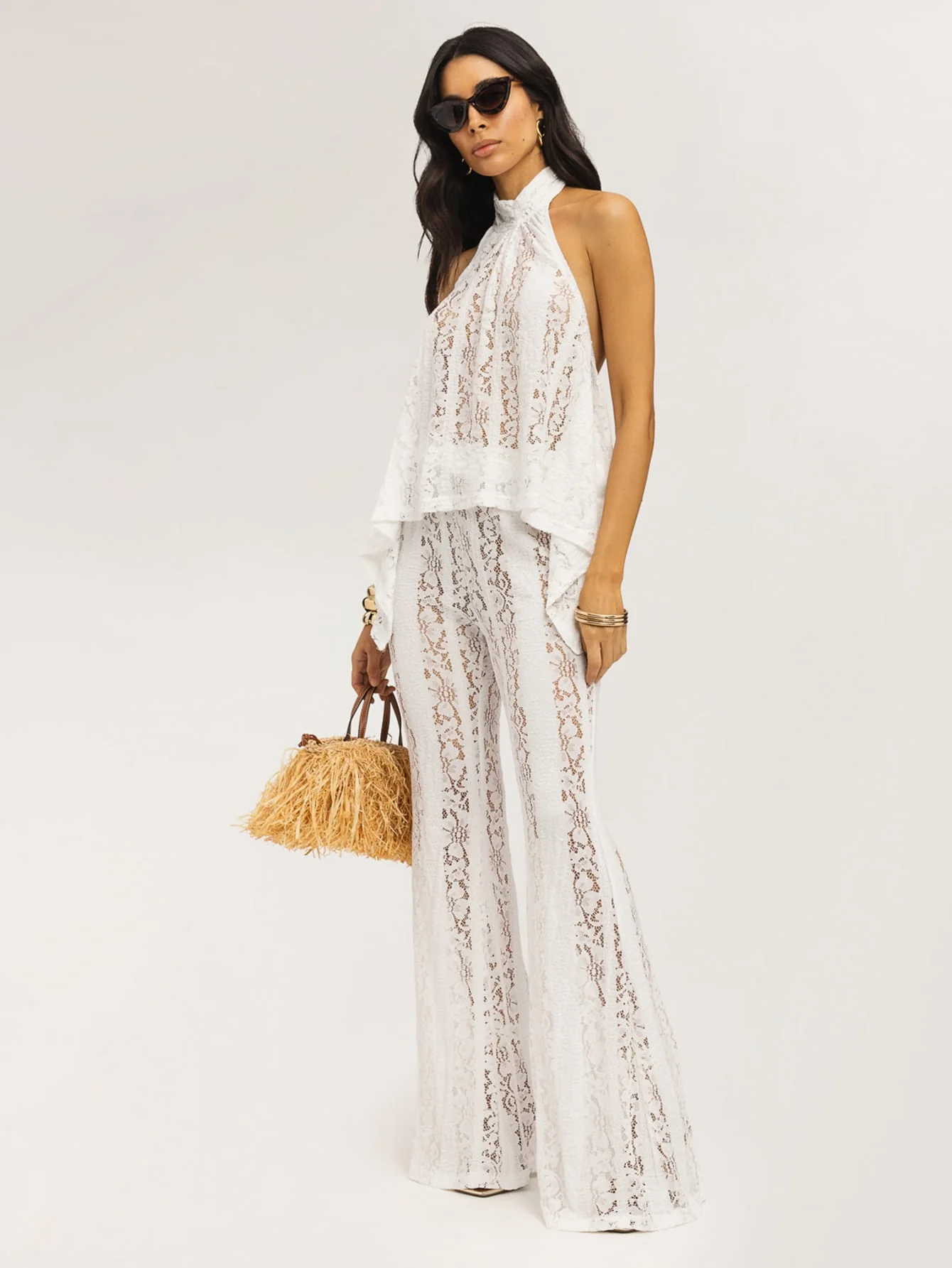 Dinara Lace Co-Ord in White - Image 4