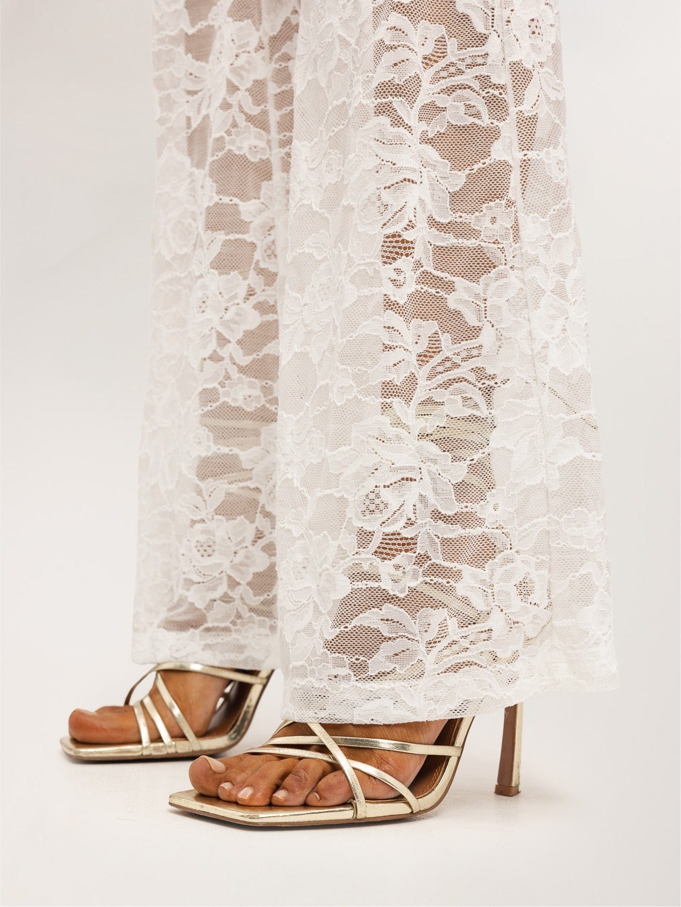 Celestara Lace Trousers in White - Image 3