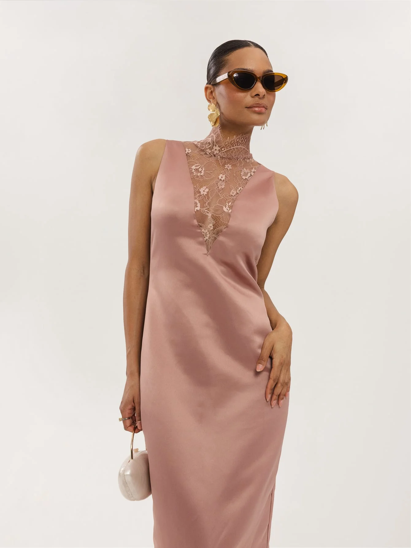 Iliana Dress in Rosy Beige