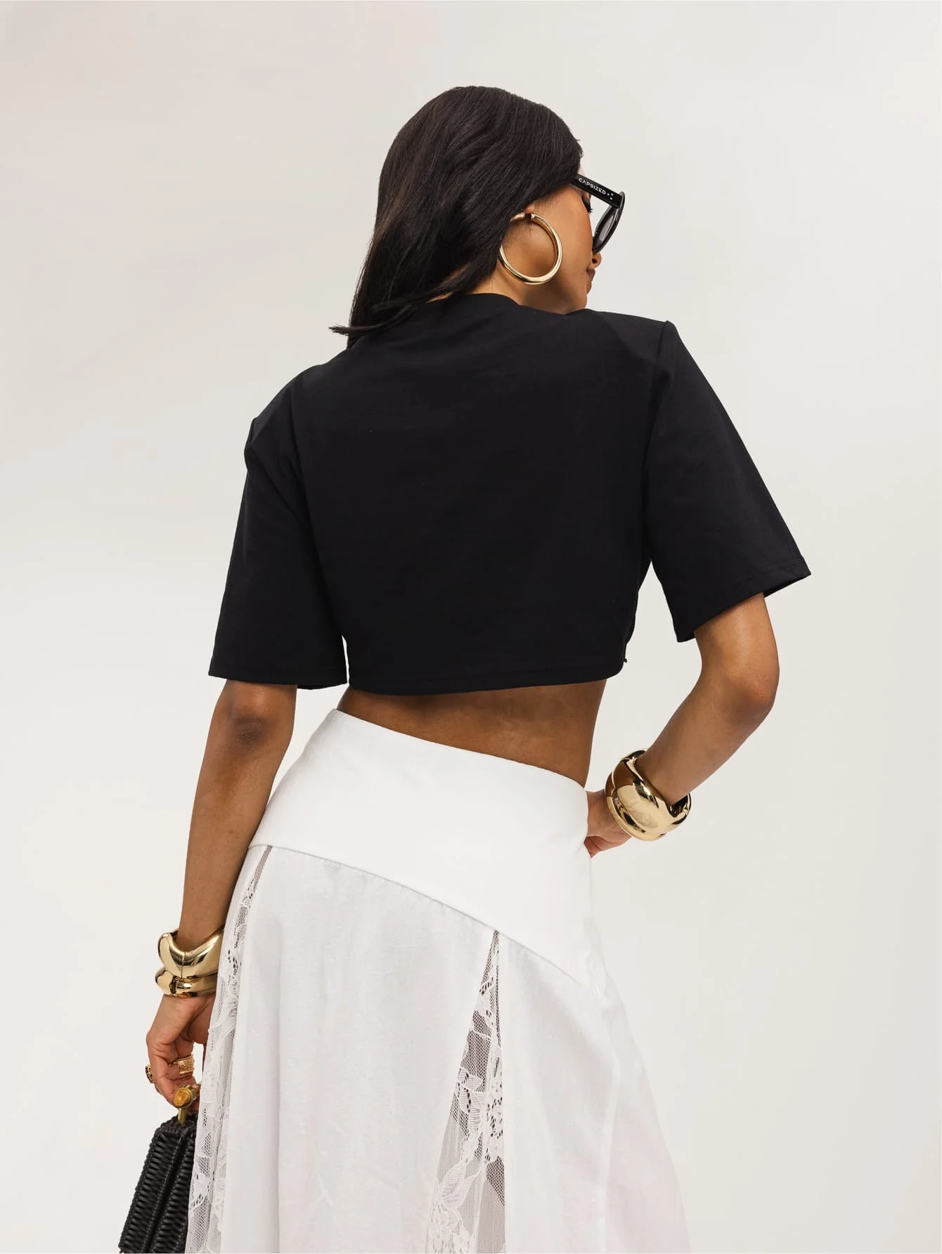 Neridae Knot Crop Top in Black - Image 2