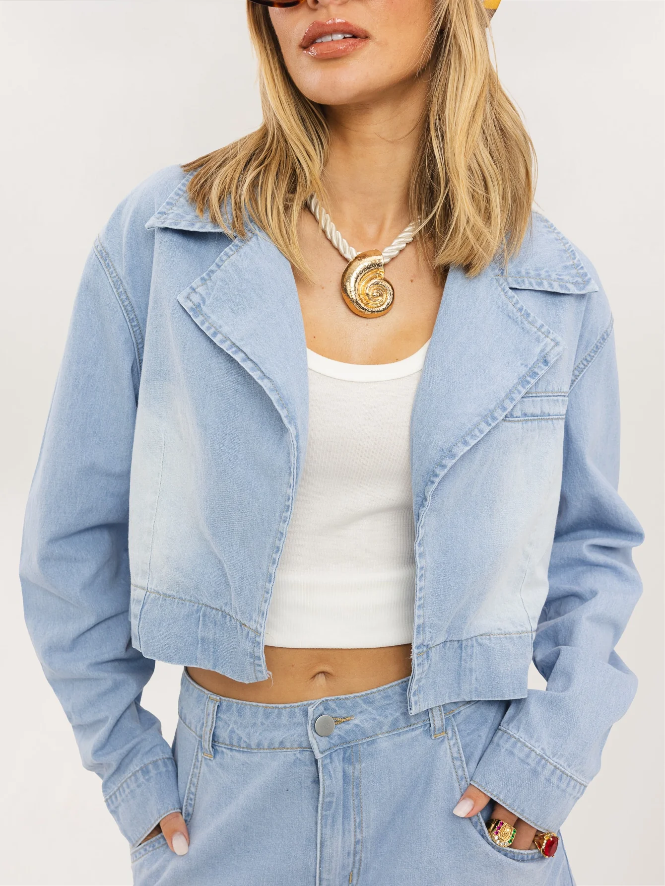 Romi Denim Co-Ord in Light Blue - Image 4