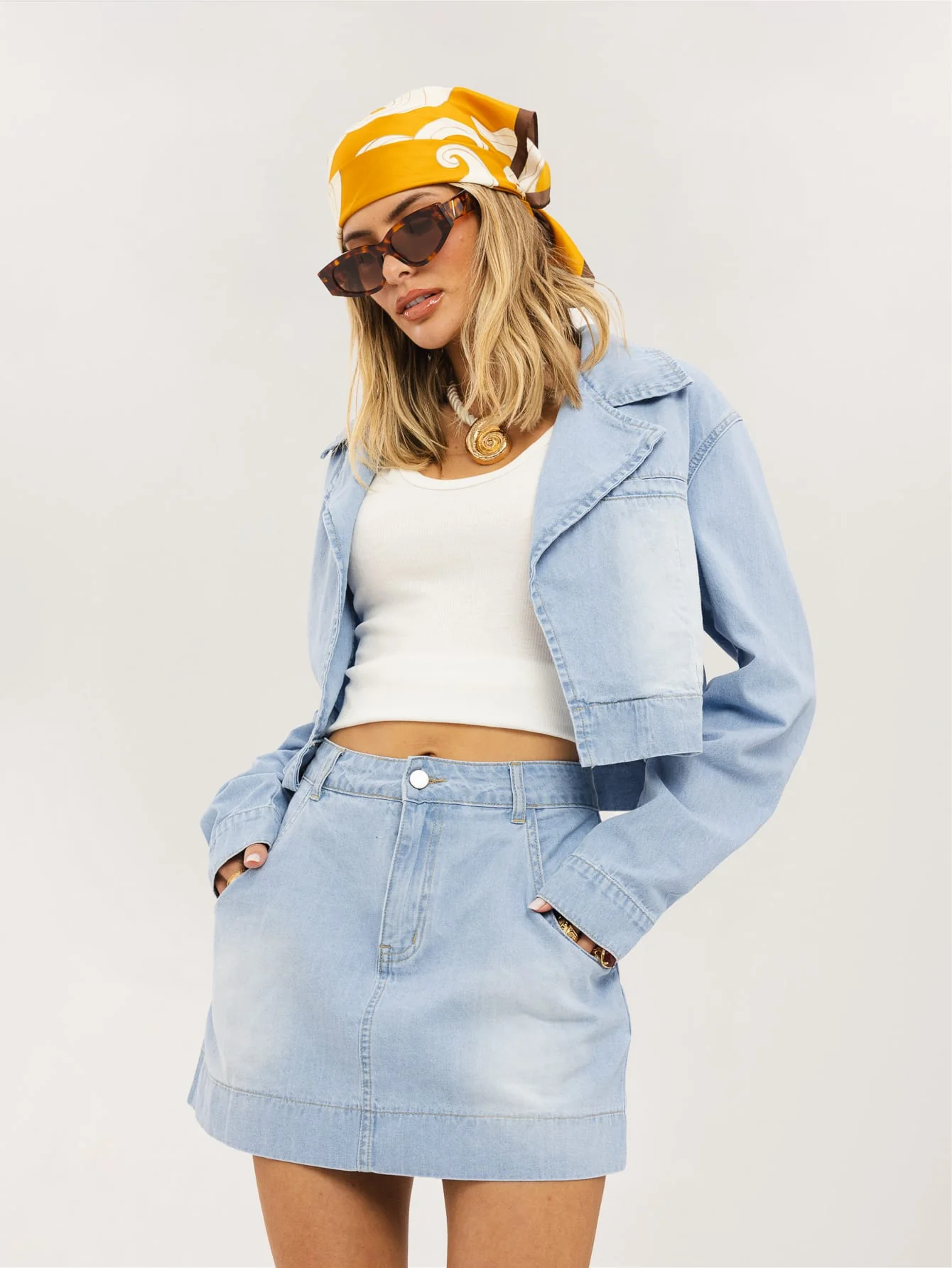 Romi Denim Co-Ord in Light Blue - Image 5