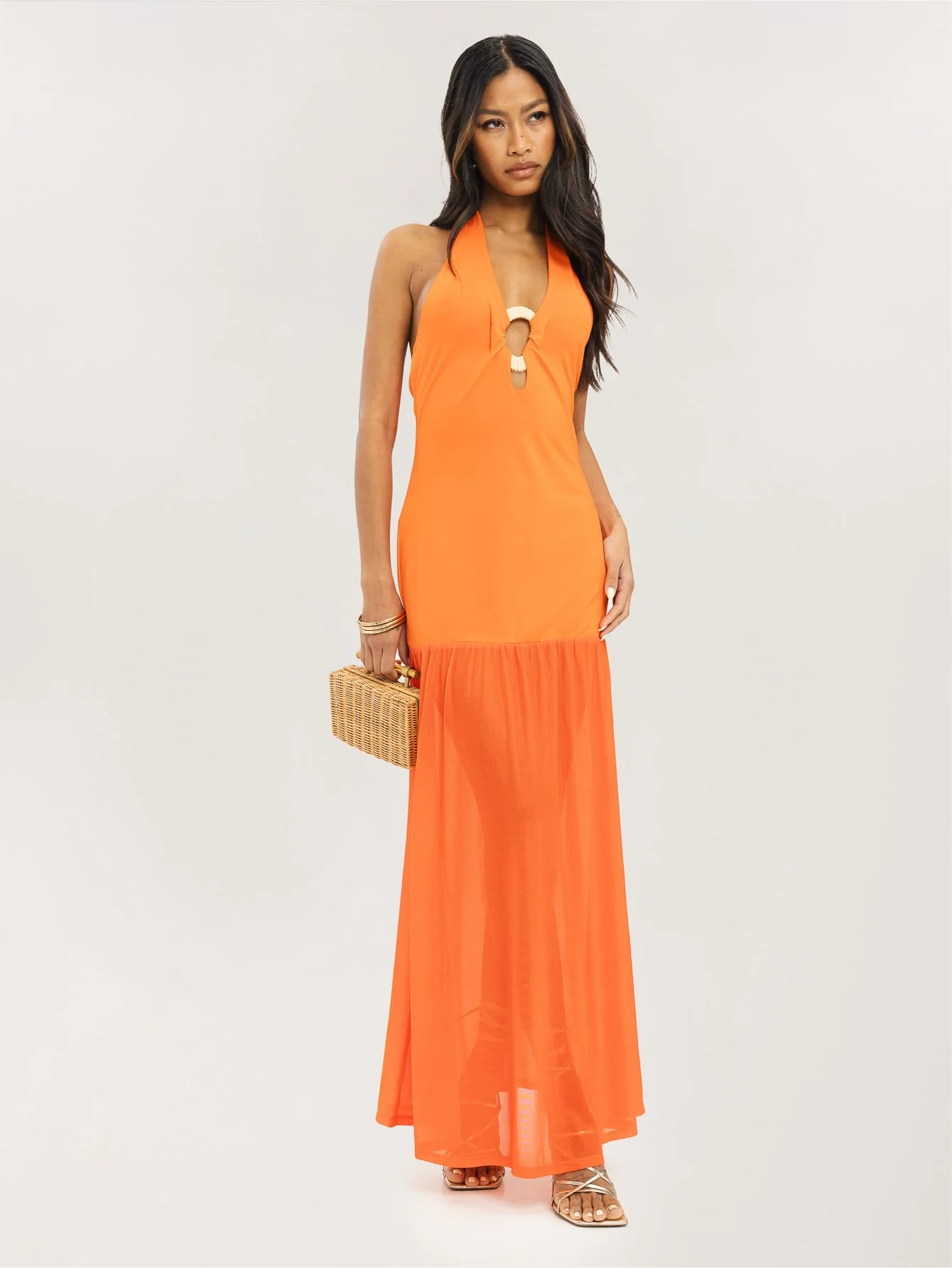 Mariah Dress in Tangerine