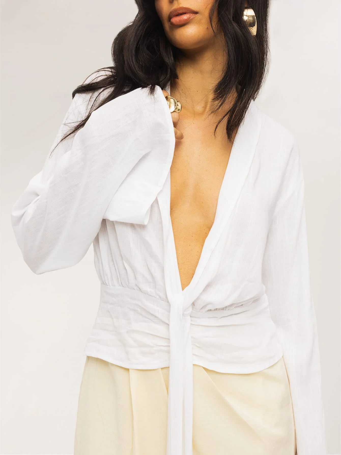 Arcella Sash Top in White - Image 3
