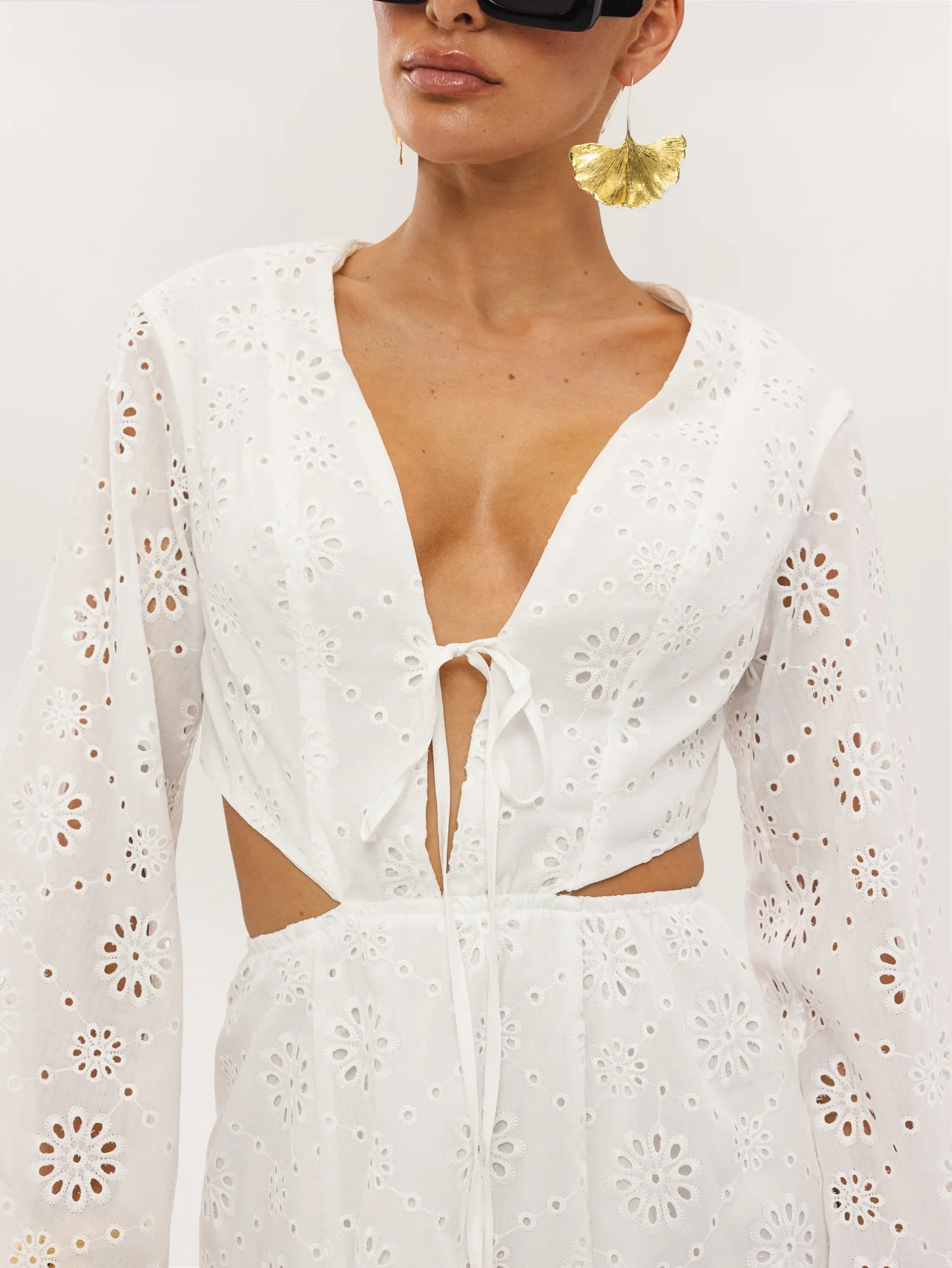 Anetha Broderie Dress in White - Image 4
