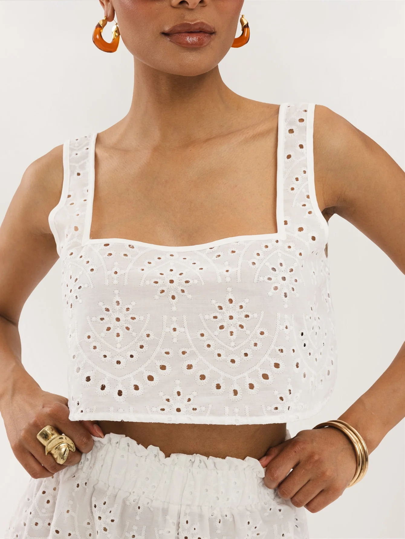 Arabea Broderie Co-Ord in White - Image 4