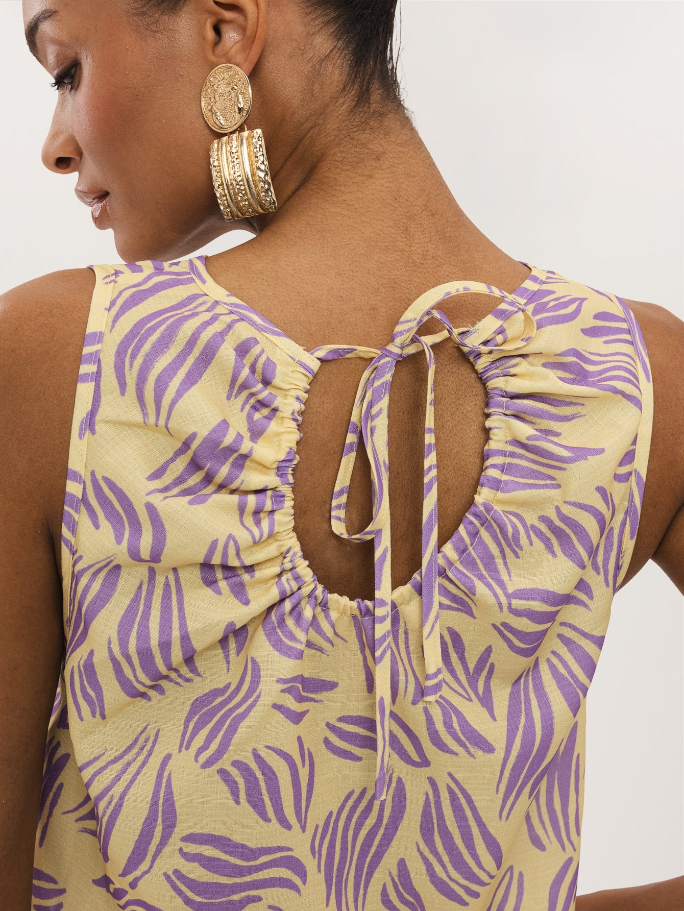 Albacea Co-Ord in Abstract Purple on Yellow - Image 3