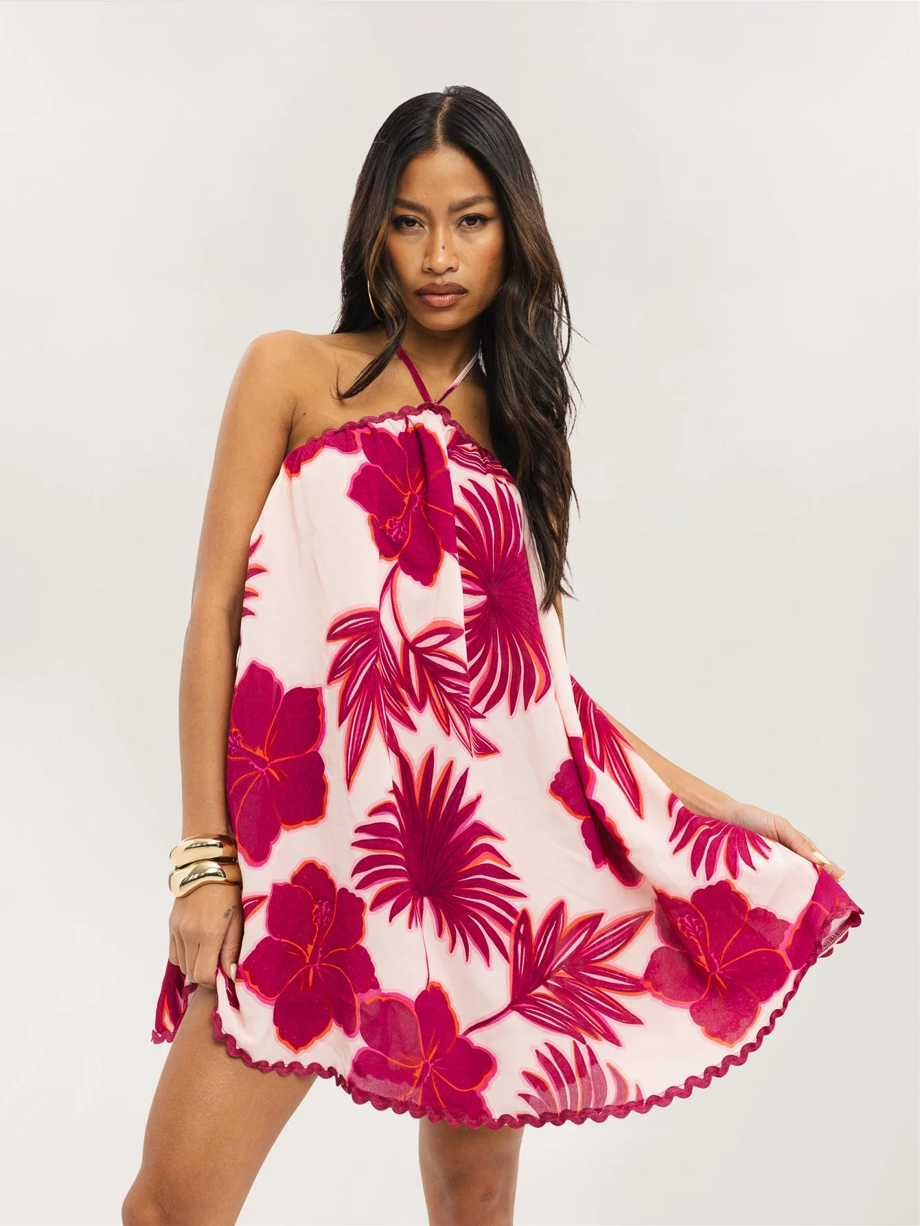 Naomi Dress in Berry Tropics