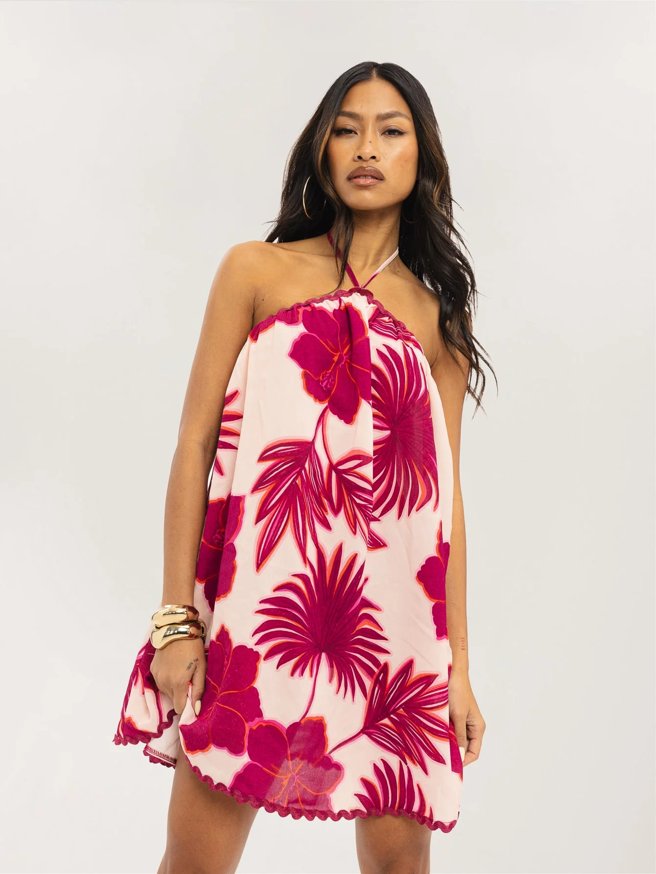 Naomi Dress in Berry Tropics - Image 3