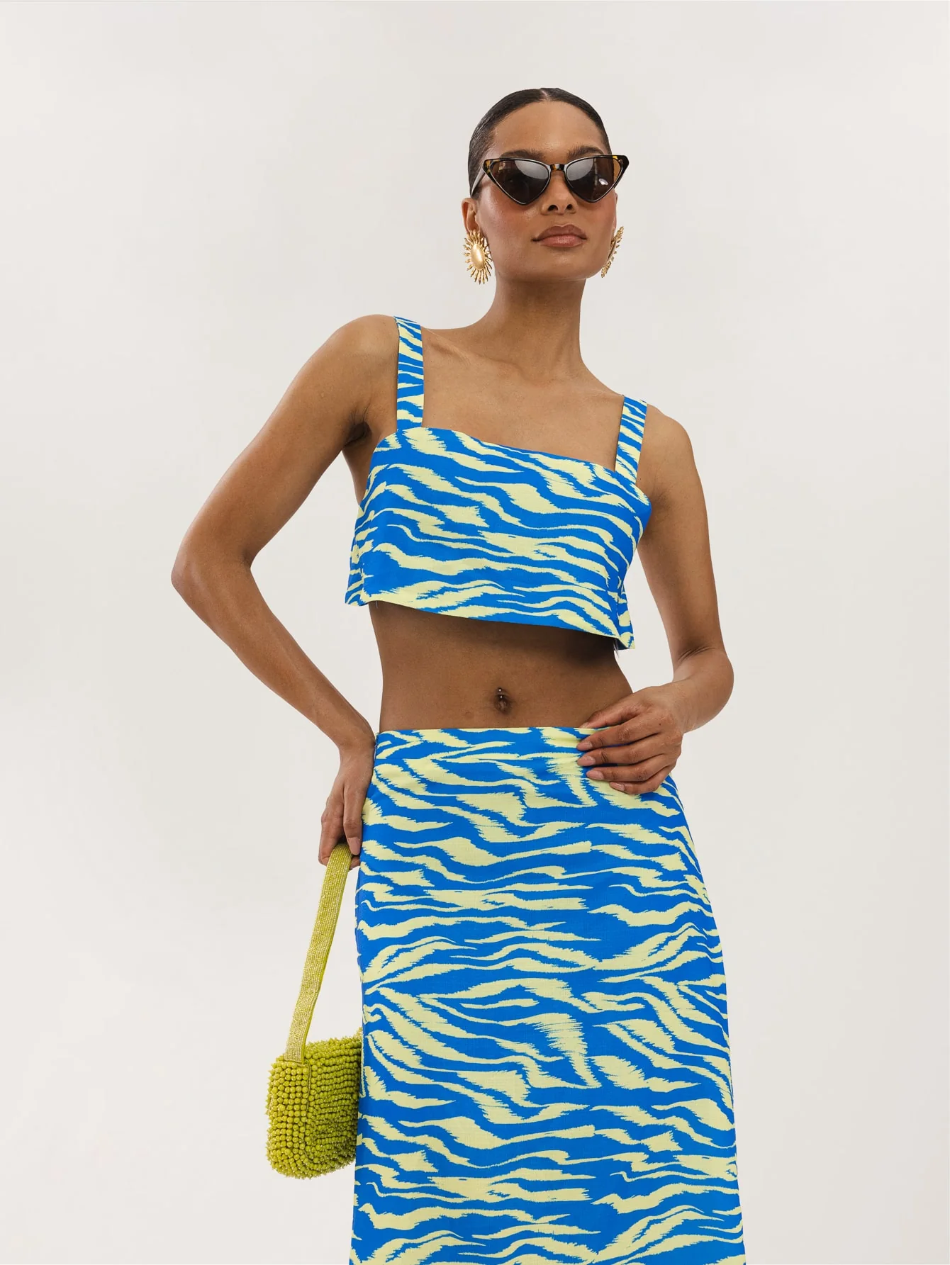 Pippa Co-Ord in Blue & Yellow Zebra - Image 3